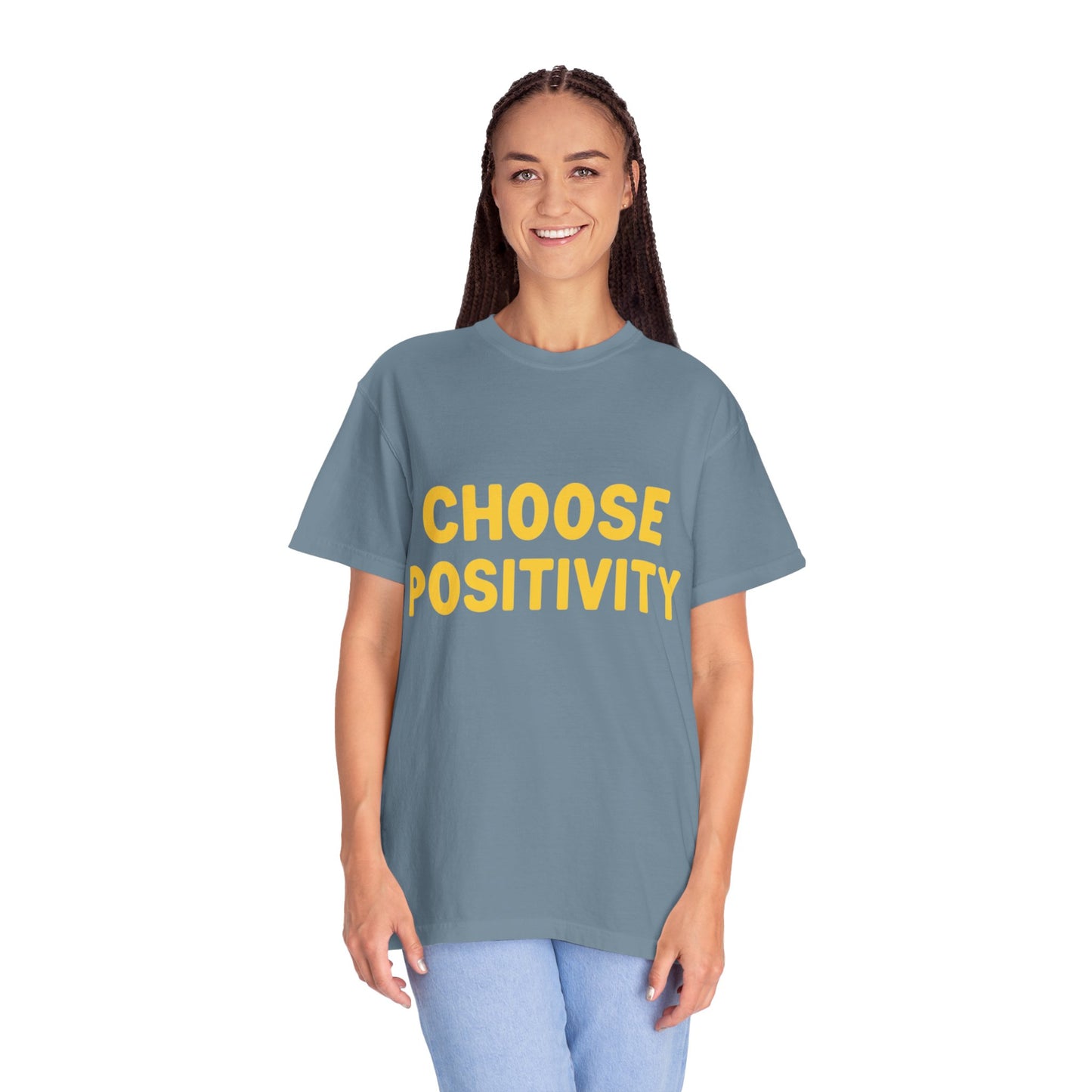 Choose Positivity T-shirt | Positive Quote Tee, Yellow Block Letters