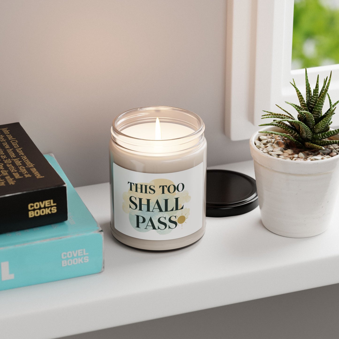 This Too Shall Pass Candle 9oz Soy Jar | Calming Scented Candle, Reusable Glass
