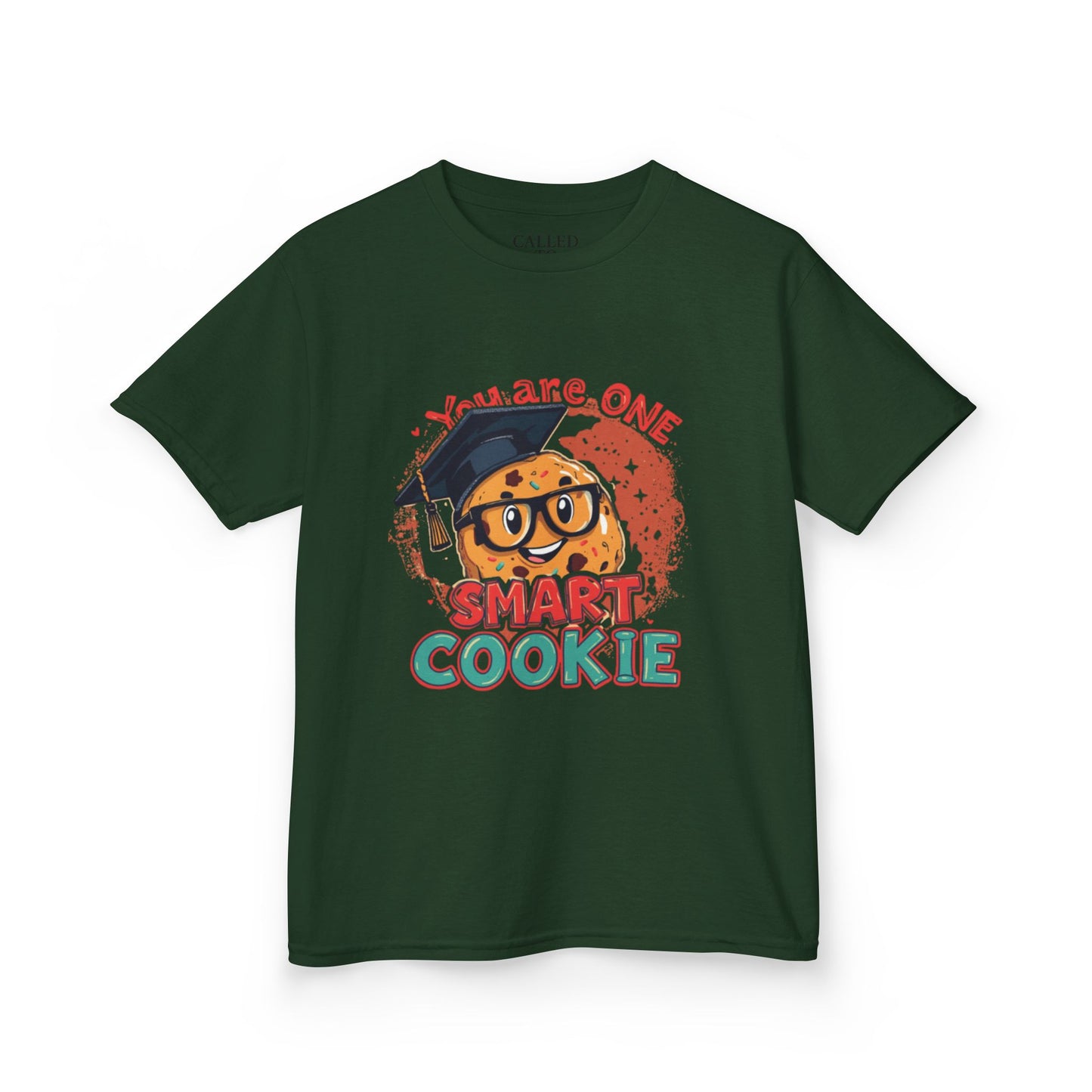 You Are One Smart Cookie kids tee | Smiling Cookie with Graduation Cap & Glasses