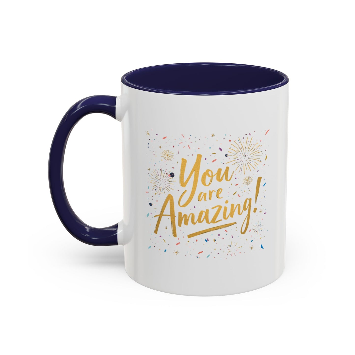 You Are Amazing Hand-Lettered Confetti Mug, Ceramic Coffee Mug