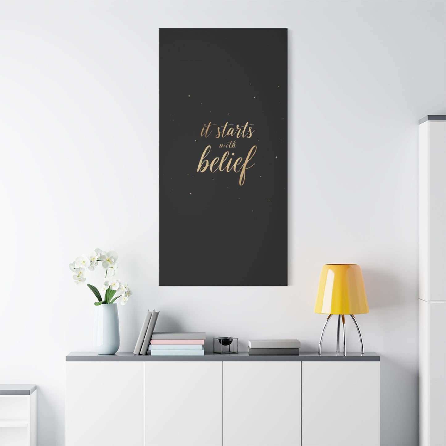 It Starts With Belief Canvas | Inspirational Wall Art, Matte Stretched Canvas