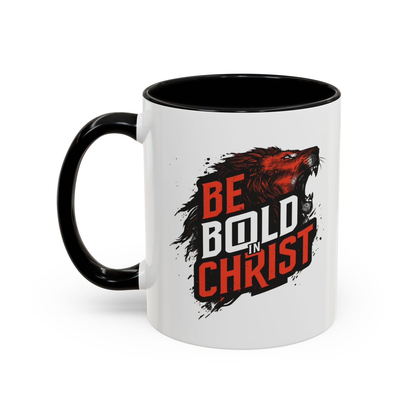 Be Bold in Christ Mug | Christian Faith Coffee Mug, Wolf Graphic Accent Mug