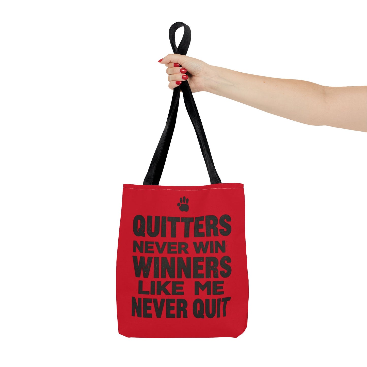 Rallying Cry Hand-Lettered Tote Bag | Bold Red All-Over Print