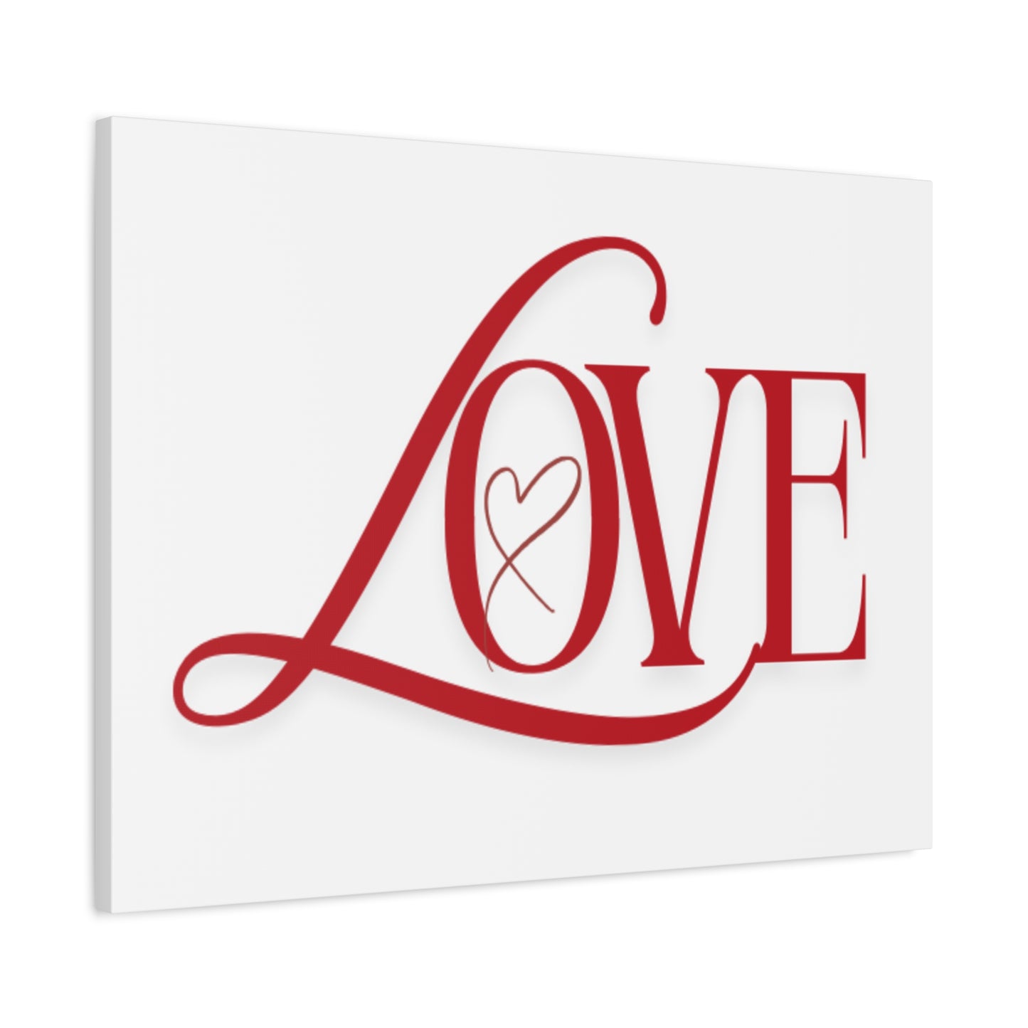 Red Script LOVE with Heart Canvas