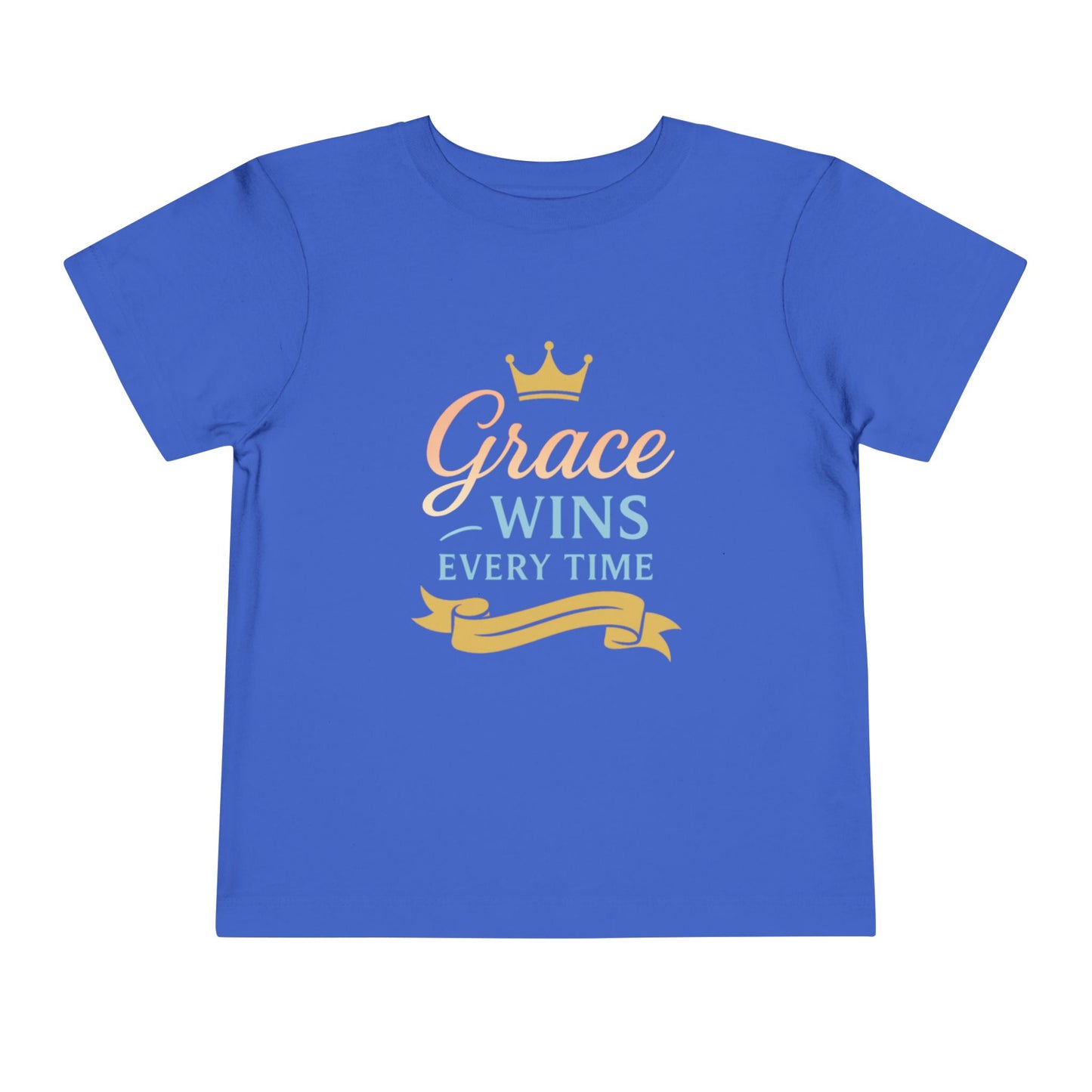 Toddler Short Sleeve Tee - "Grace Wins Every Time" Inspirational Kids T-Shirt, Perfect for Birthdays, Playdates, Baby Showers, Gifts, [...]