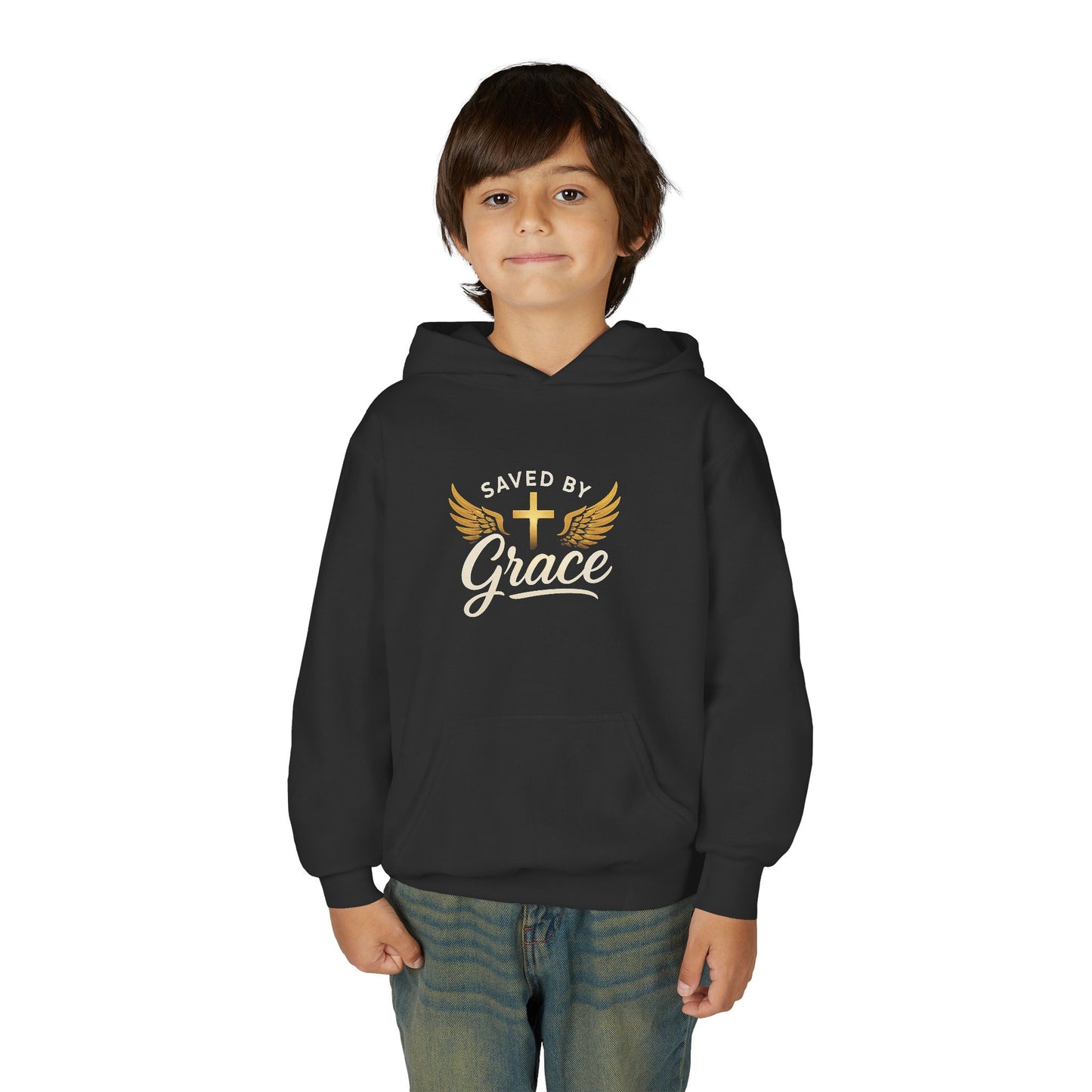 Saved by Grace Youth Hoodie, Inspirational Sweatshirt, Christian Gift, Teen Apparel, Faith-Based Fashion, Hooded Sweatshirt