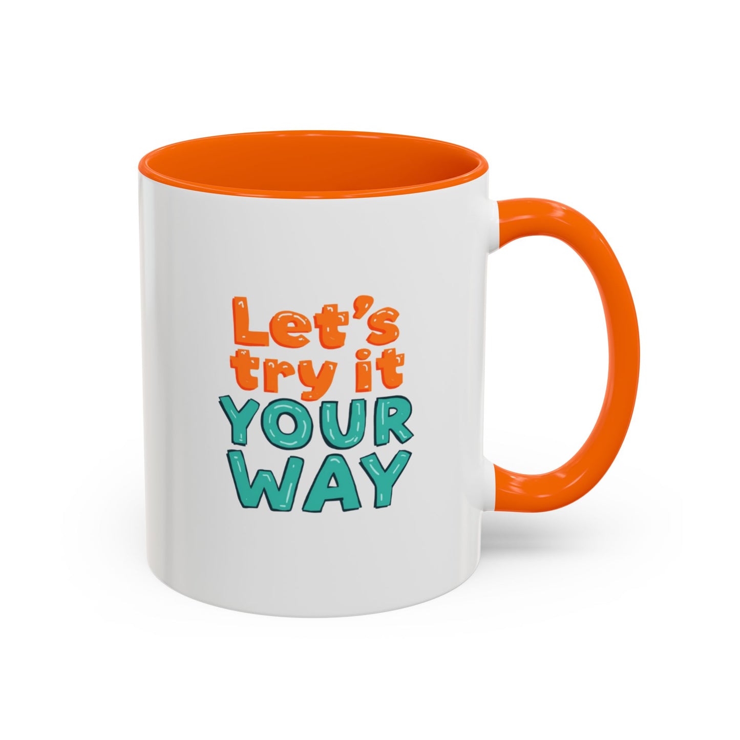 Let’s Try It Your Way Accent Coffee Mug | Typography Retro Colors