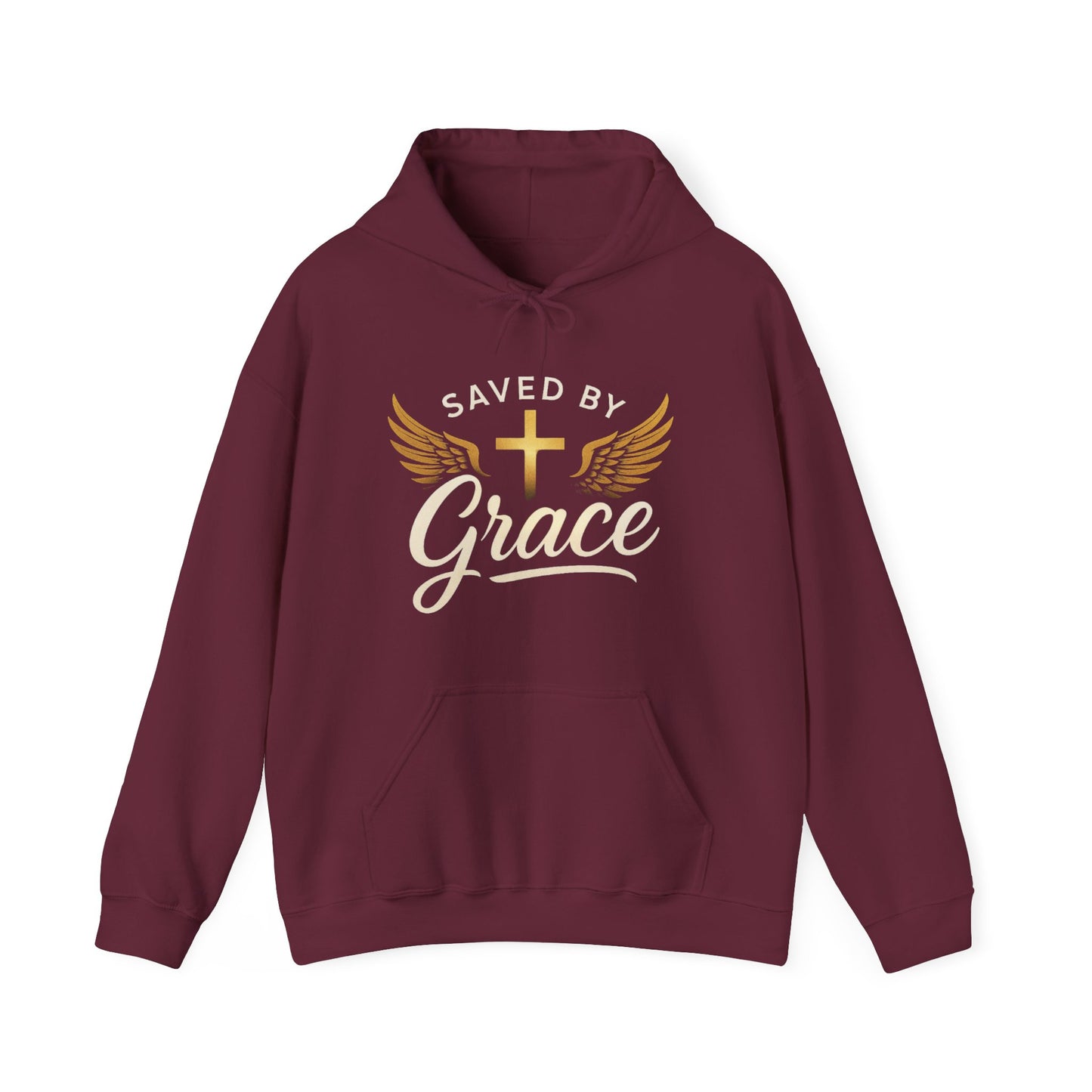 Saved by Grace Hooded Sweatshirt, Christian Apparel, Inspirational Hoodie, Faith Merchandise, Religious Gift, Unisex Streetwear
