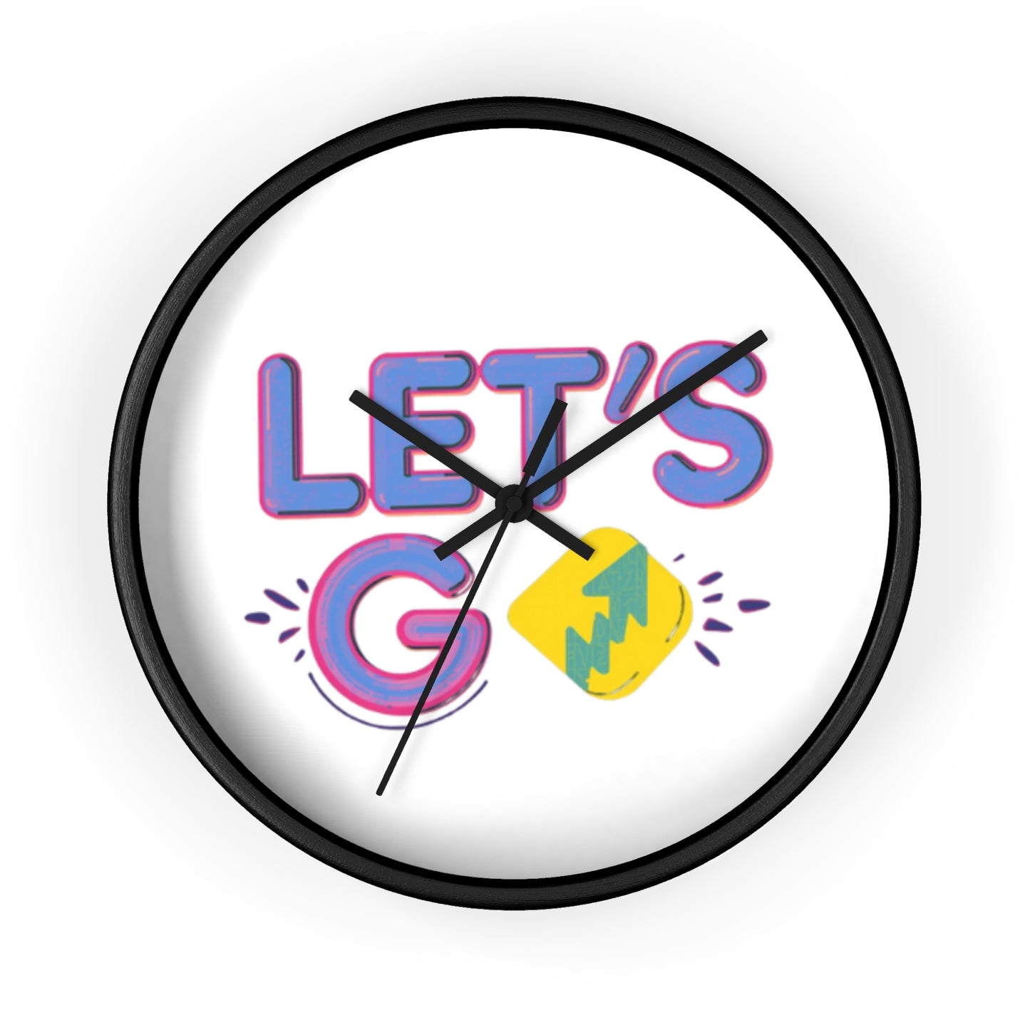 Retro Pop Art Burst Wall Clock | 10" Square Silent Wood Frame