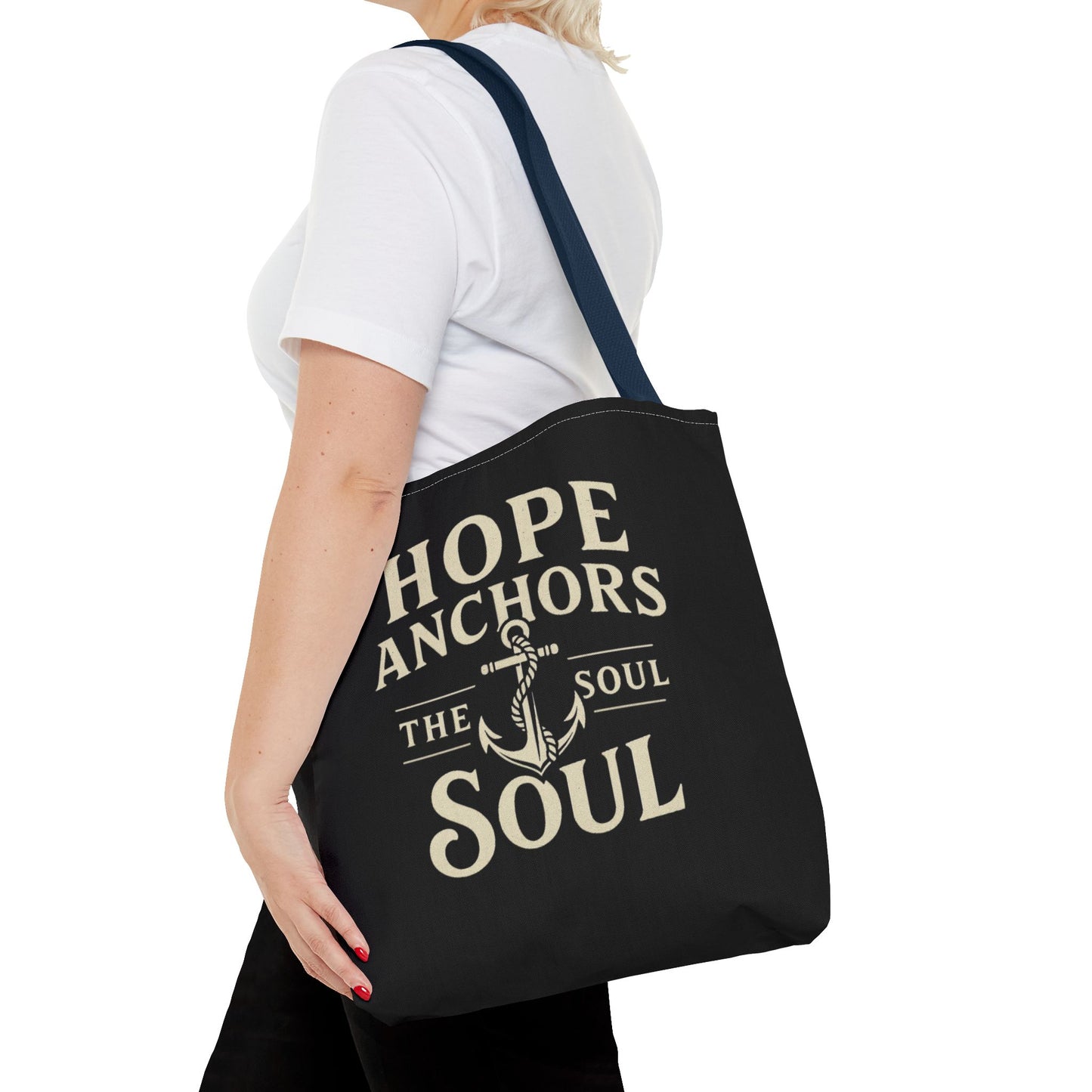 Inspirational Tote Bag - Hope Anchors the Soul, Everyday Use, Beach Bag, Travel Companion