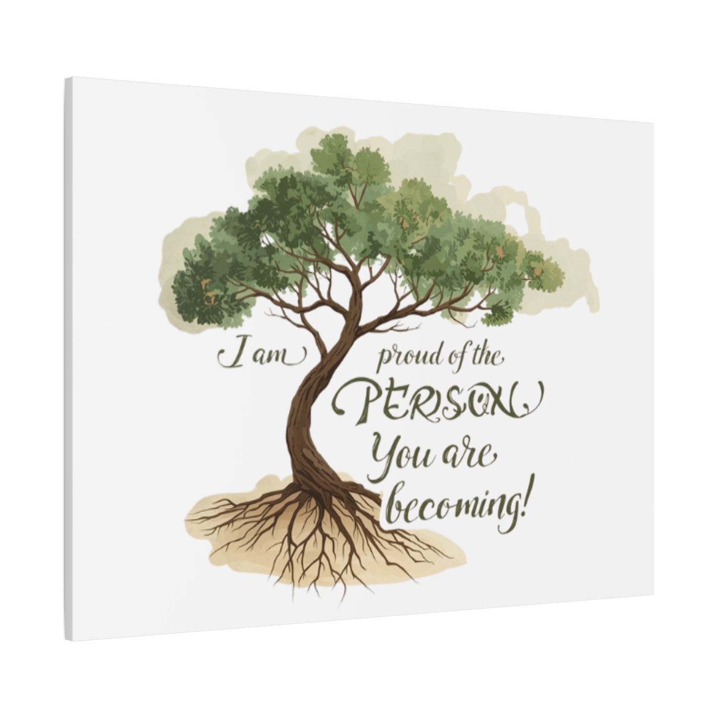Tree of Growth Inspirational Quote Matte Canvas
