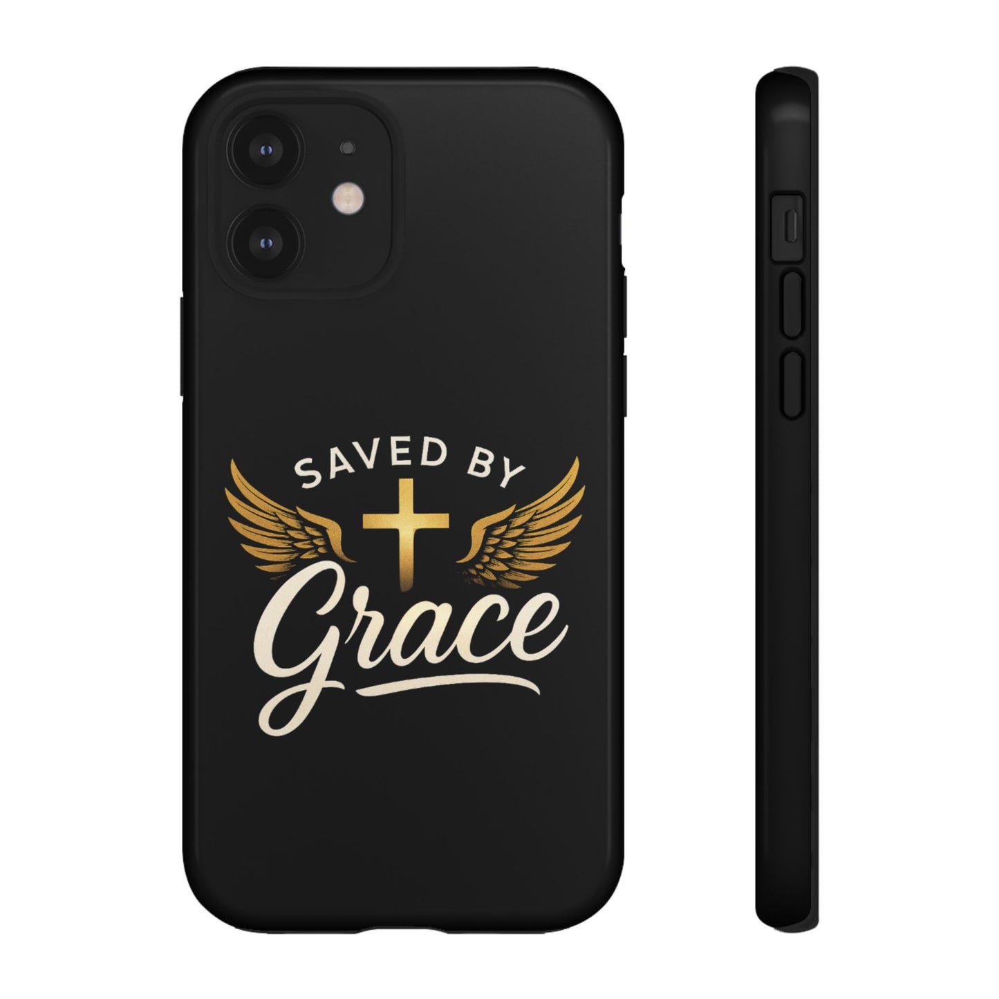 Christian Phone Case - Saved by Grace Design, Unique Gift for Believers, Inspirational Accessory, Stylish Christian Decor