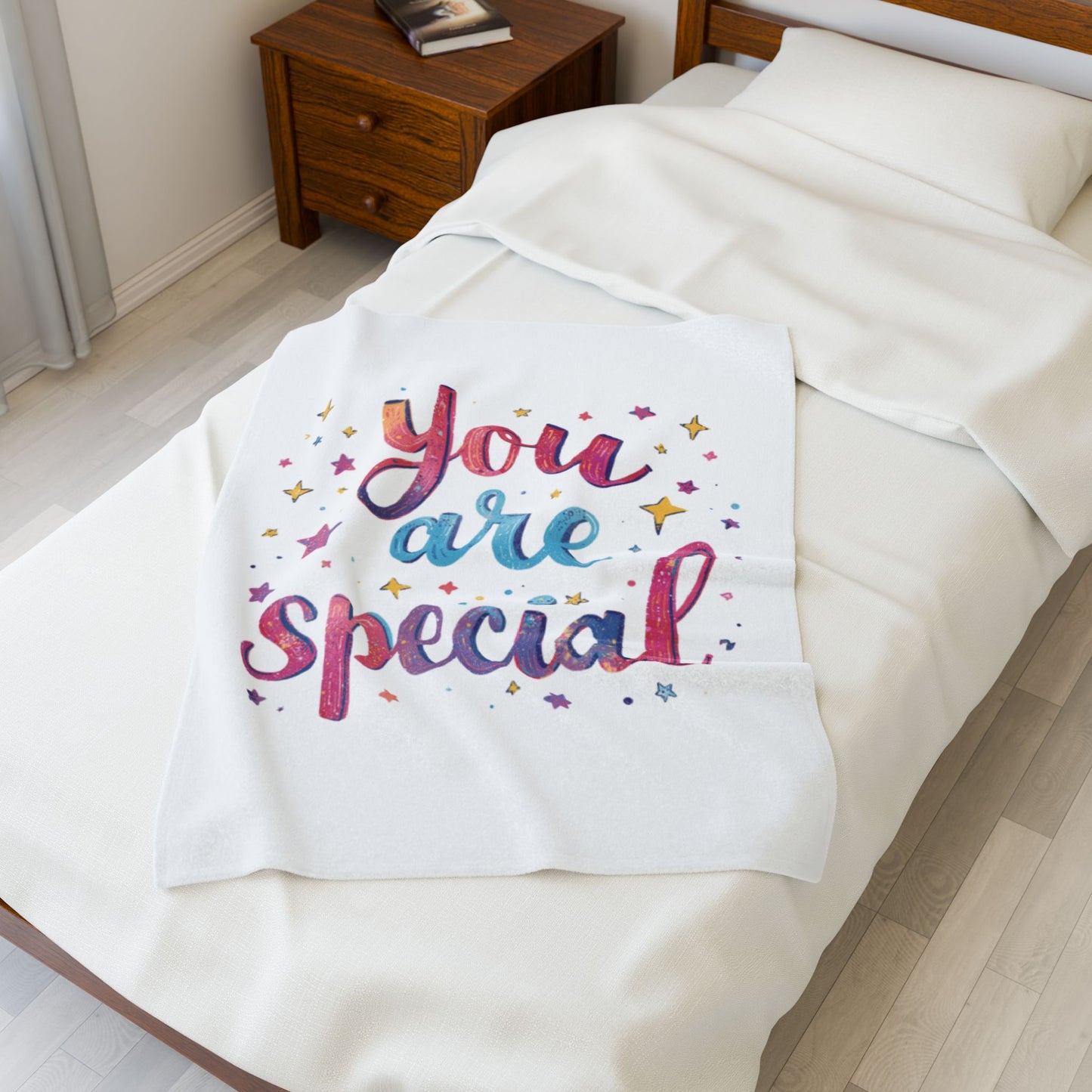 You Are Special Velveteen Plush Blanket | Inspirational Quote, Stars