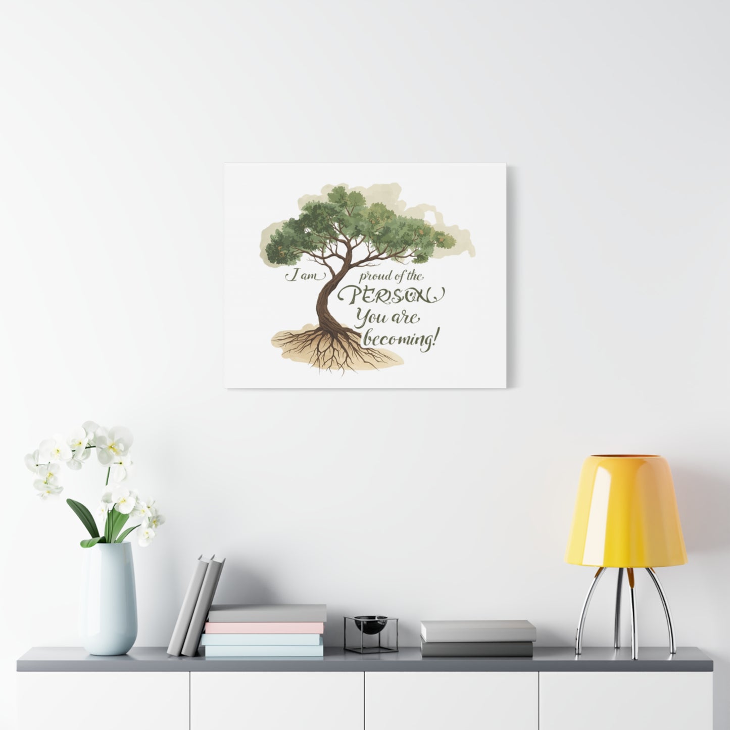 Tree of Growth Inspirational Quote Matte Canvas
