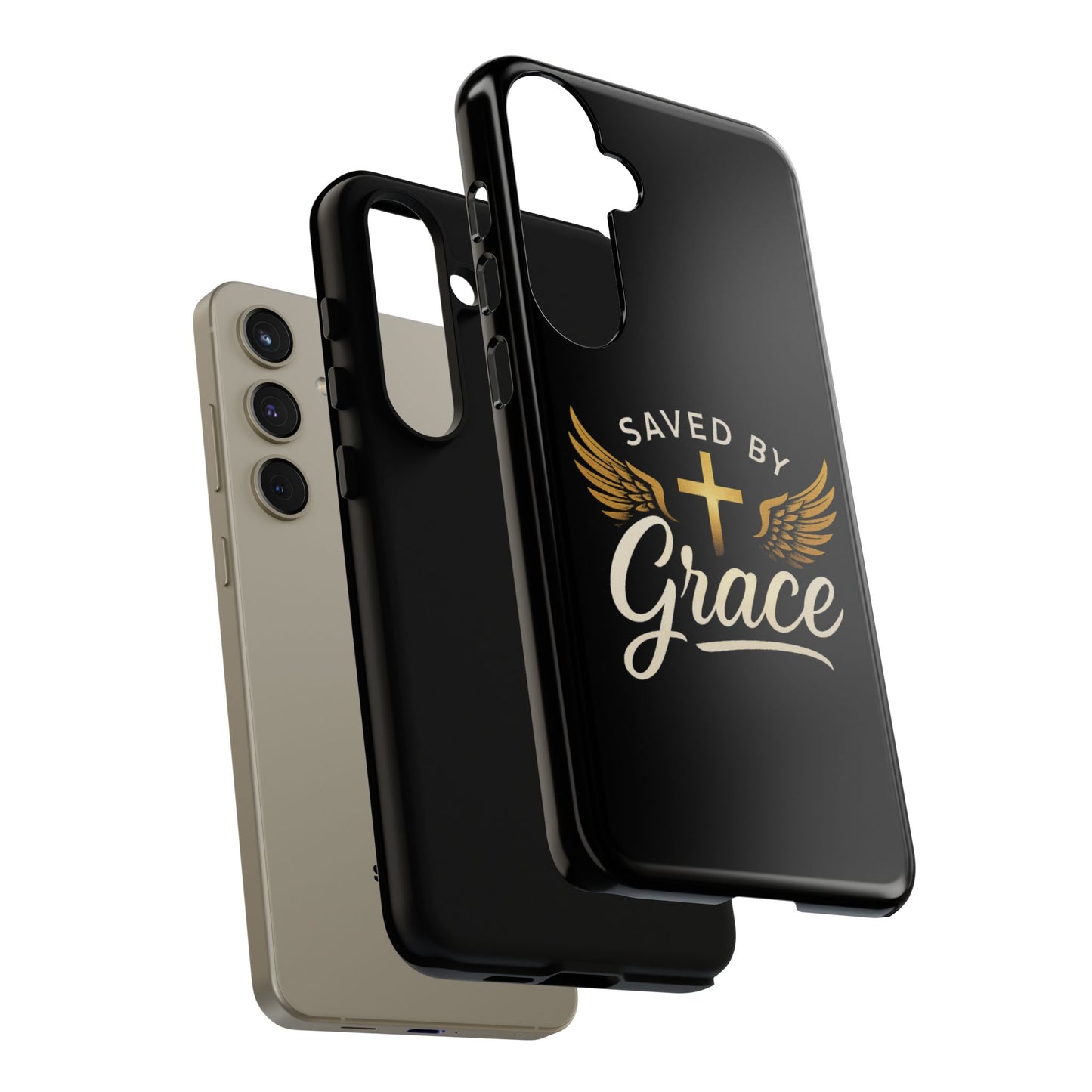 Christian Phone Case - Saved by Grace Design, Unique Gift for Believers, Inspirational Accessory, Stylish Christian Decor