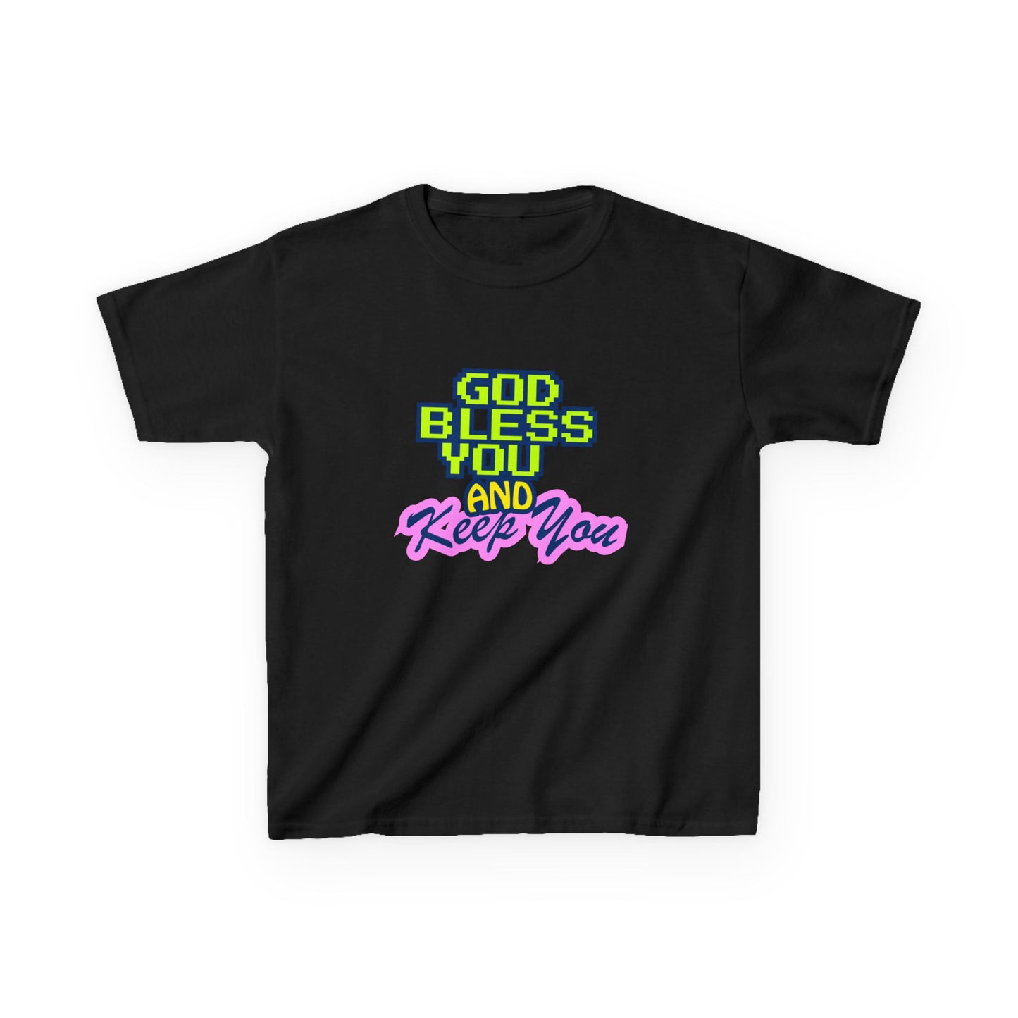 Retro Neon 'Tiny Blessing' Kids Tee | Bright Playful Positive Shirt