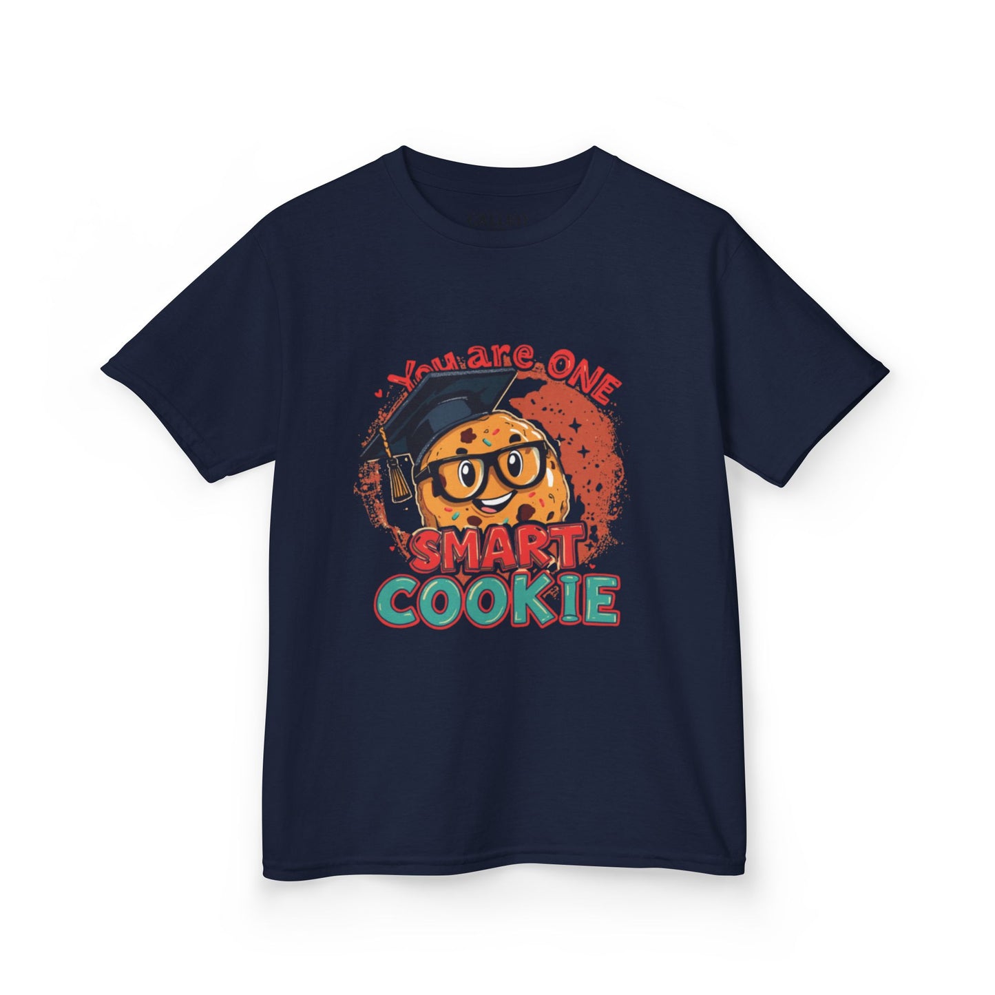 You Are One Smart Cookie kids tee | Smiling Cookie with Graduation Cap & Glasses