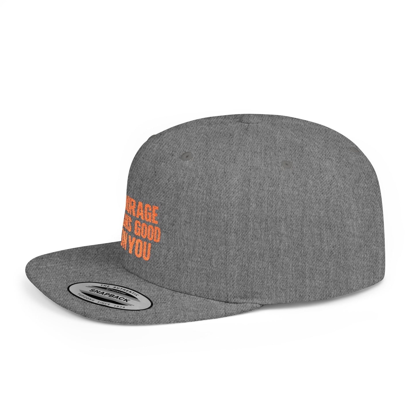 Courage Looks Good on You Snapback Hat, Motivational Cap for Everyday Wear, Gift for Friends, Inspiring Headwear