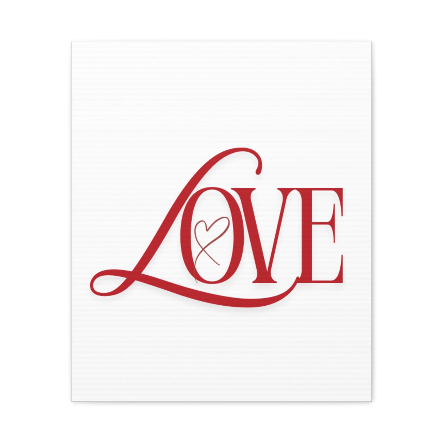 Red Script LOVE with Heart Canvas