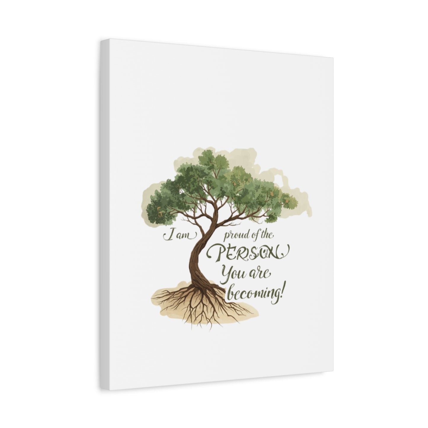 Tree of Growth Inspirational Quote Matte Canvas