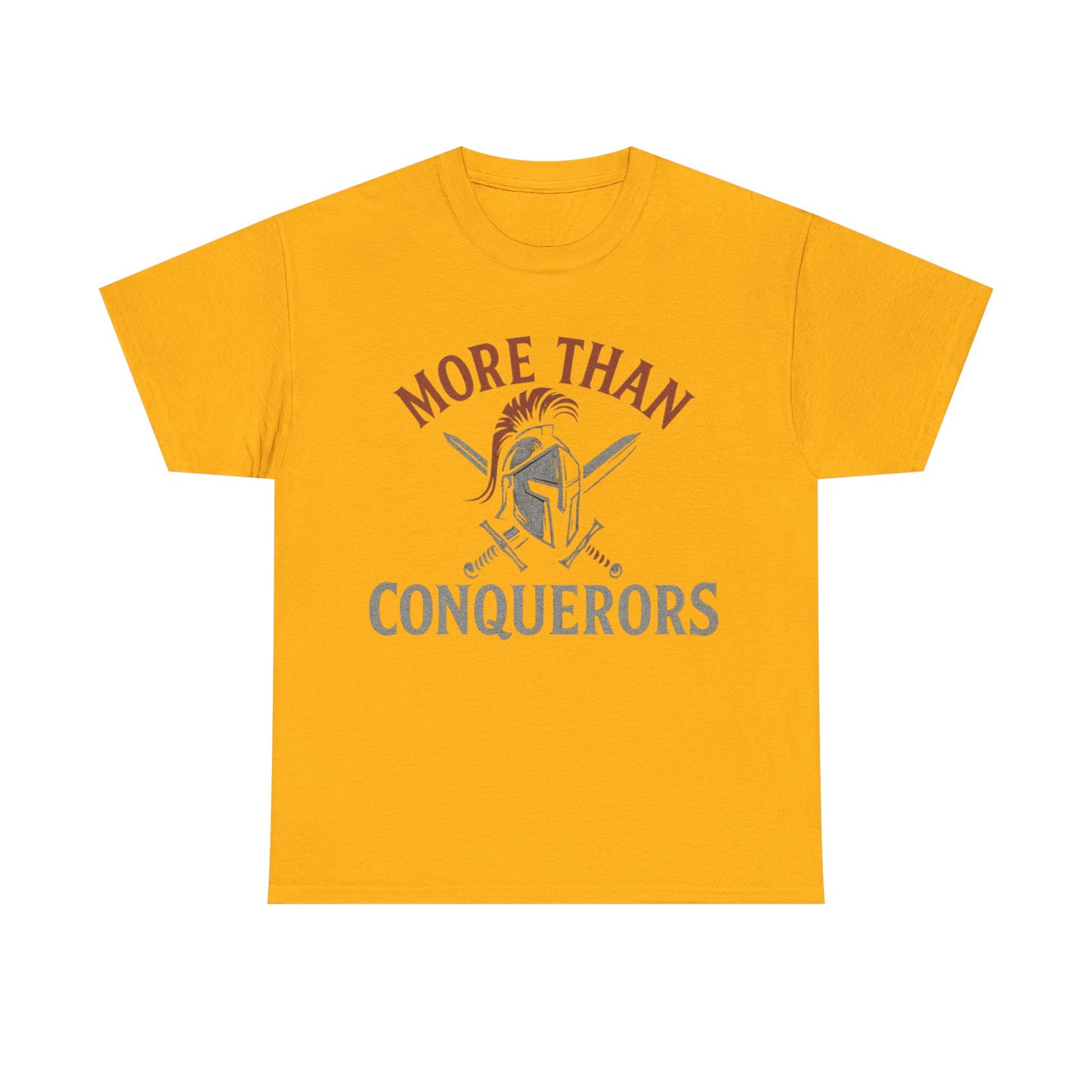 More Than Conquerors Unisex Heavy Cotton Tee, Motivational Shirt, Gifts for Him or Her