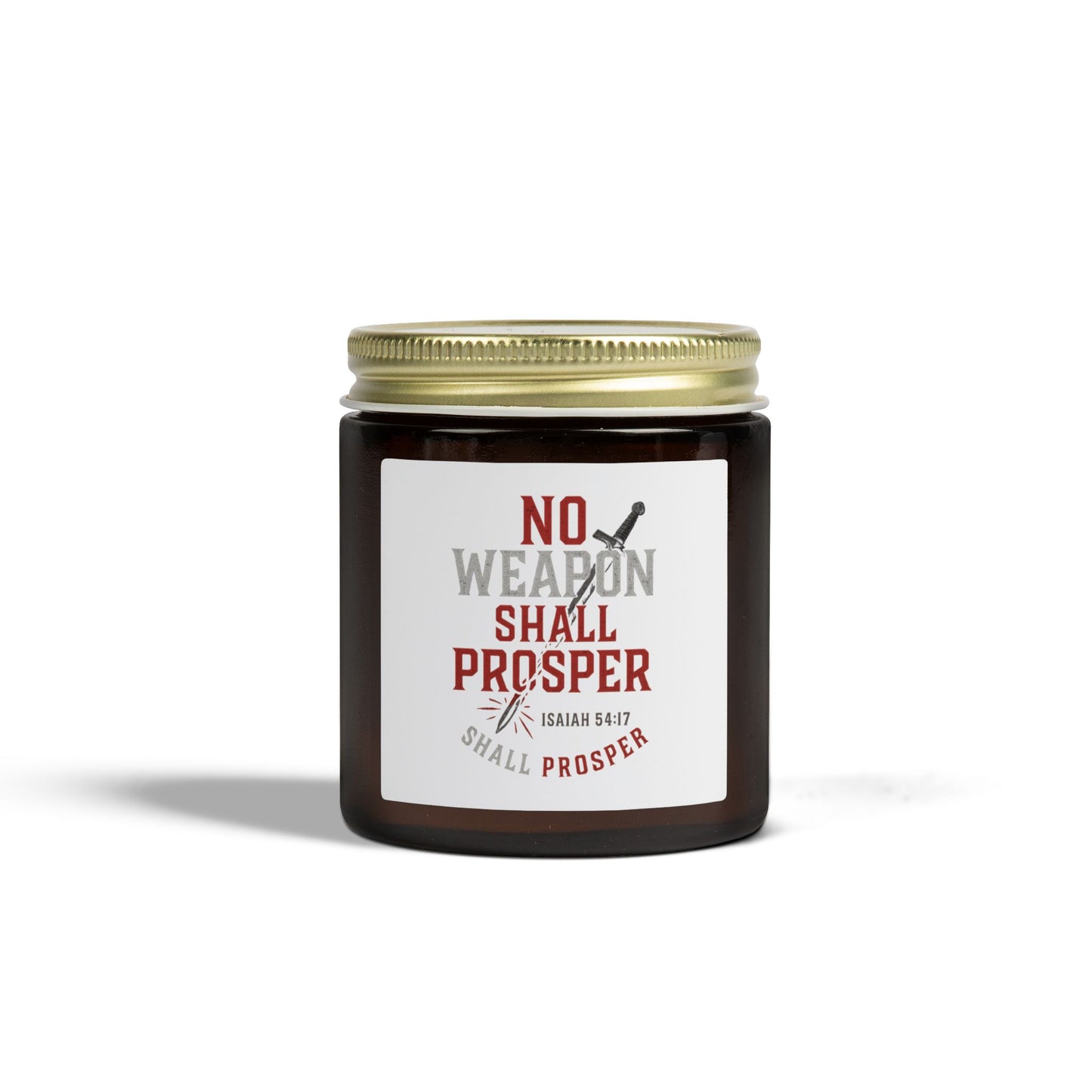 Inspirational Scented Candle - No Weapon Shall Prosper, Motivational Gift for Home, Relaxation, Self-Care, Spiritual, Prayer