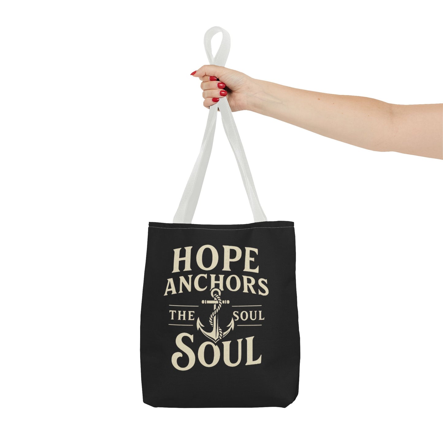 Inspirational Tote Bag - Hope Anchors the Soul, Everyday Use, Beach Bag, Travel Companion