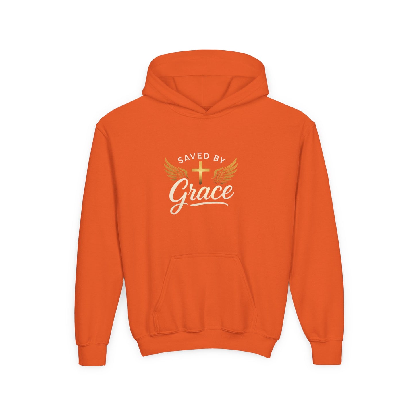 Saved by Grace Youth Hoodie, Inspirational Sweatshirt, Christian Gift, Teen Apparel, Faith-Based Fashion, Hooded Sweatshirt