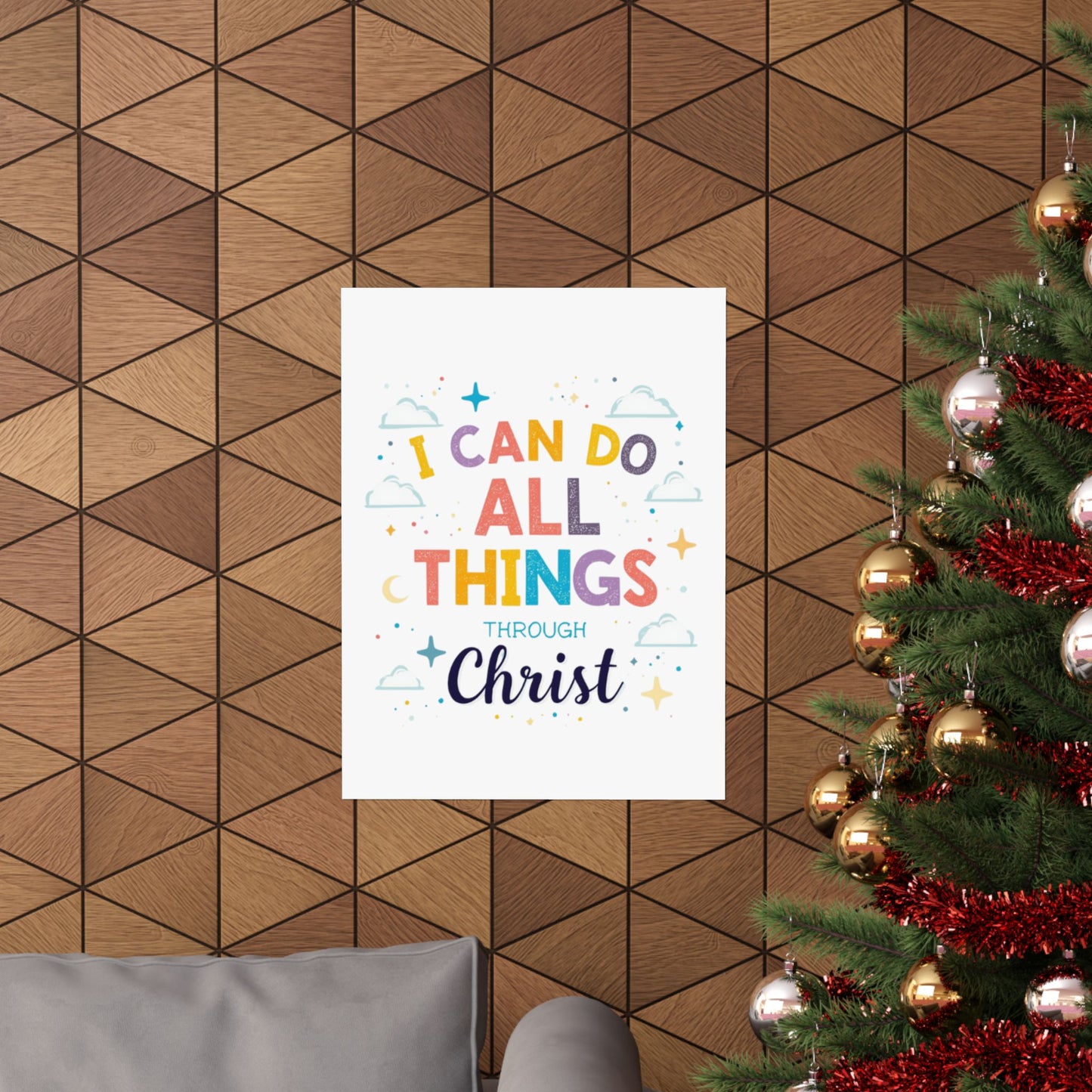 I Can Do All Things Through Christ Poster | Matte Vertical Inspirational Christian Wall Art
