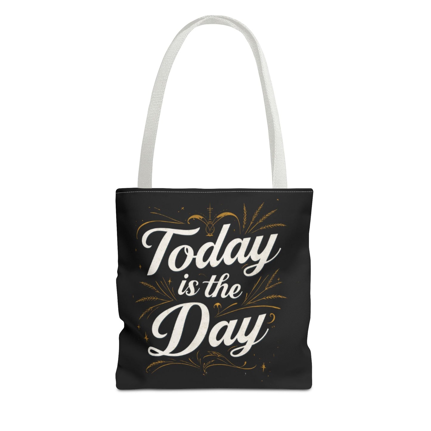 Today Is the Day tote bag | Hand-lettered script, charcoal motivational design