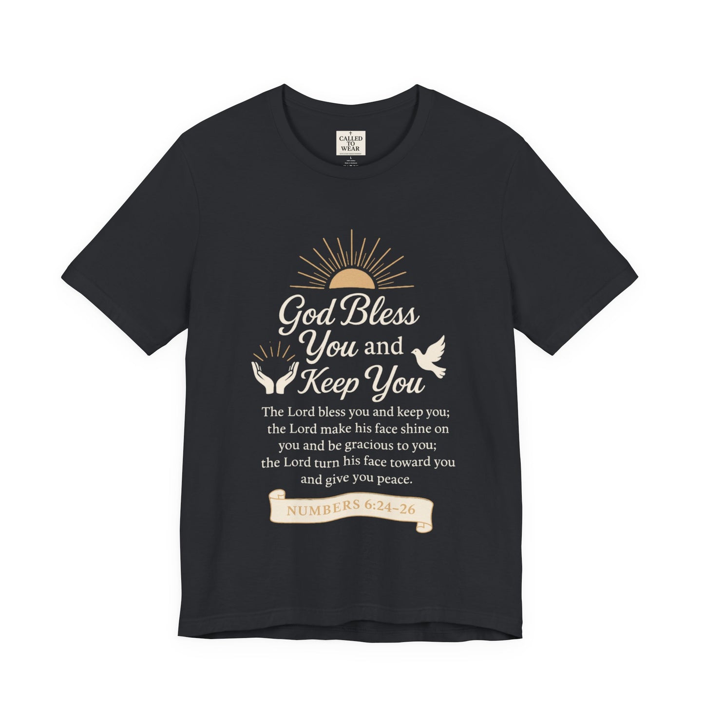 Faith-Inspired Unisex Tee, God Bless You and Keep You Christian Gift Shirt
