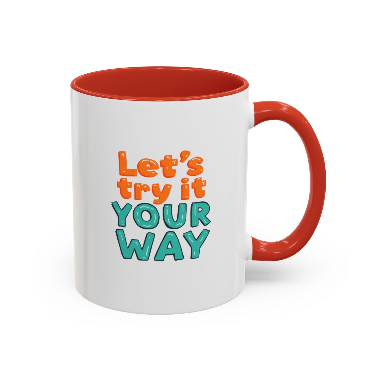 Let’s Try It Your Way Accent Coffee Mug | Typography Retro Colors