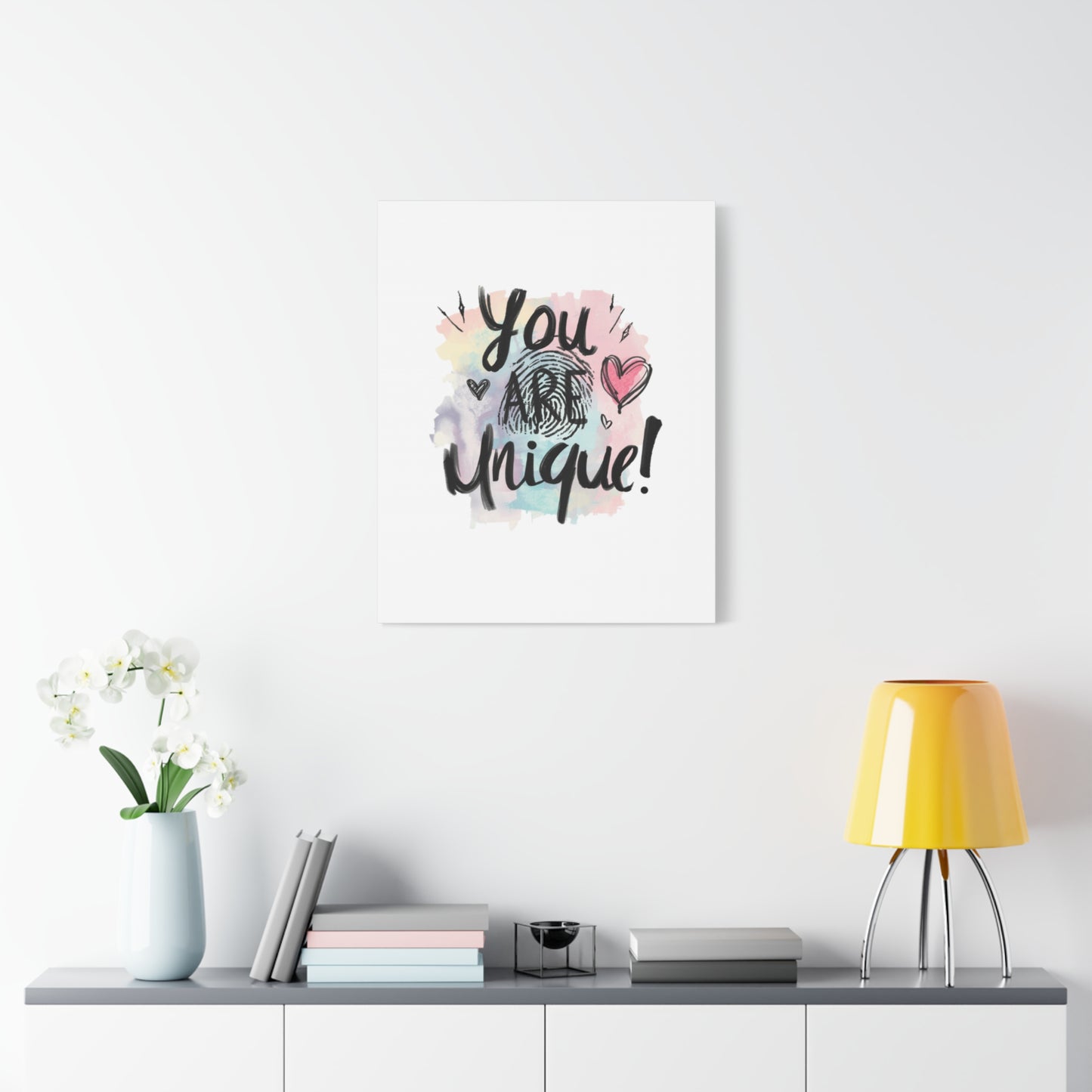 You Are Unique fingerprint heart canvas