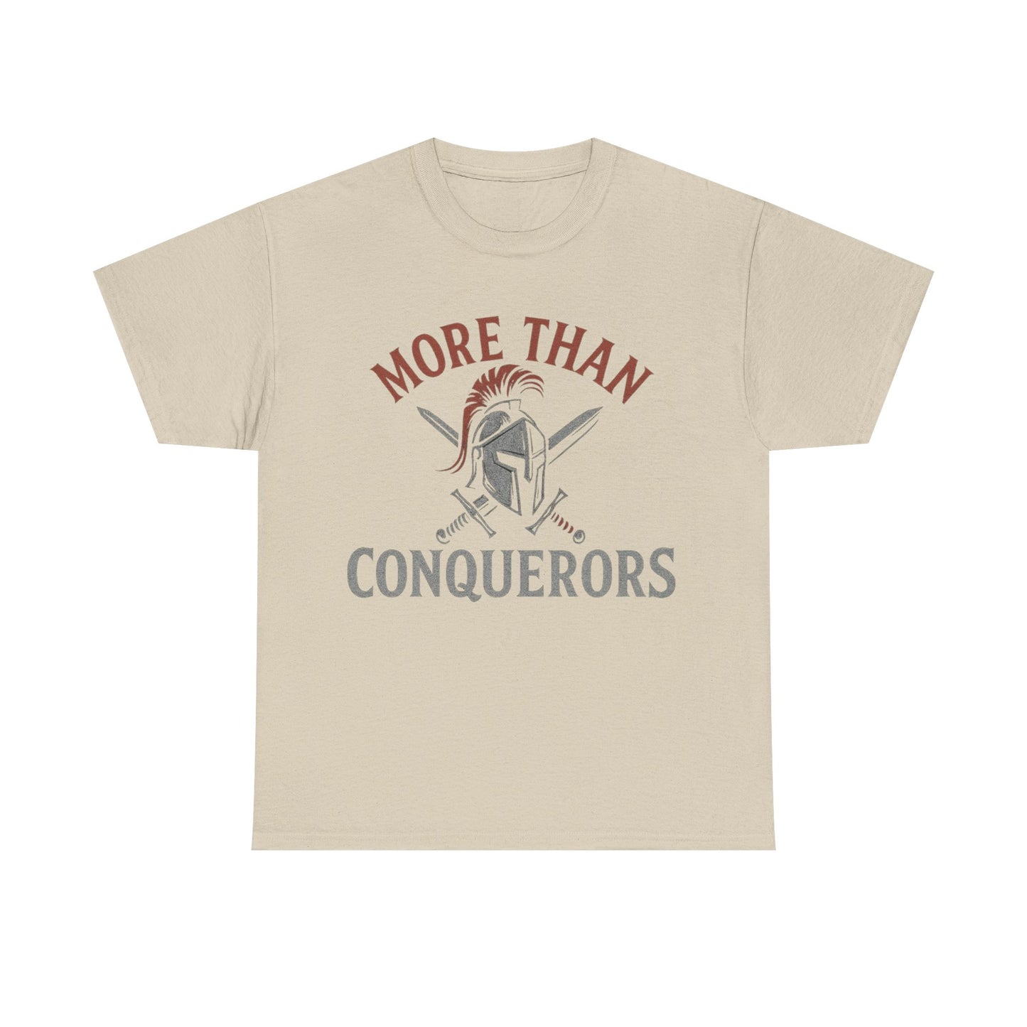 More Than Conquerors Unisex Heavy Cotton Tee, Motivational Shirt, Gifts for Him or Her
