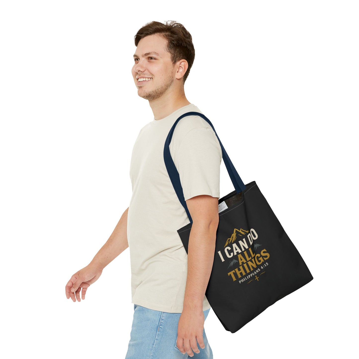 Inspirational Tote Bag with Philippians 4:13 - Motivational Gift for Encouragement, Faith, Bible Quotes, Everyday Use, Church