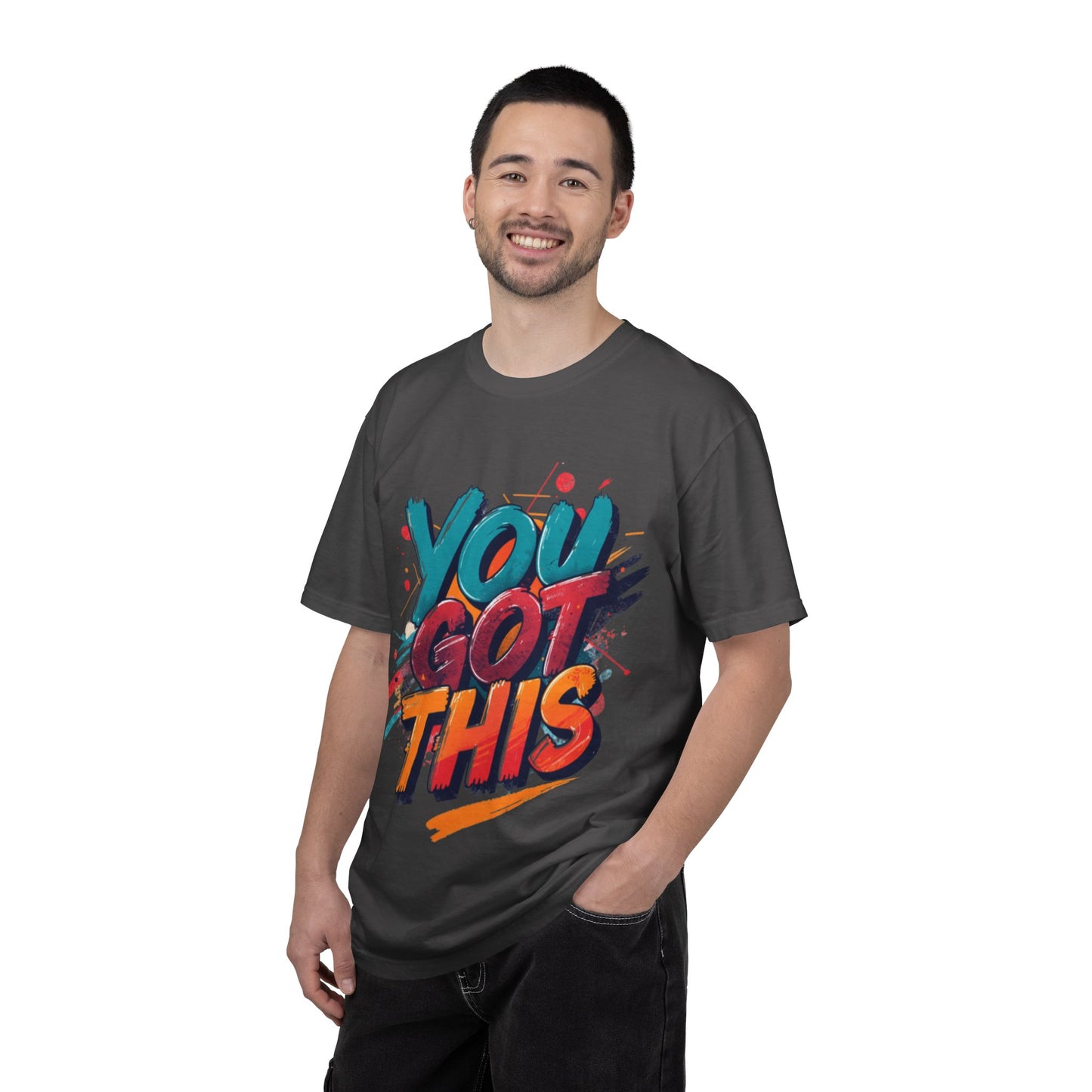 You Got This T-Shirt | Motivational Typography Tee, Colorful Brushstroke Design