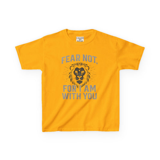 Kids Inspirational Lion Tee - Fear Not Design, Boys Girls Gift, Motivational T-Shirt, Children's Apparel, Faith-Based Clothing