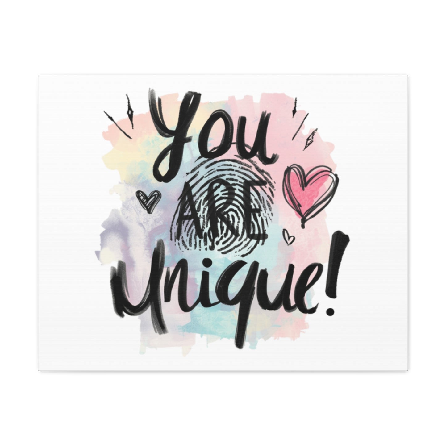 You Are Unique fingerprint heart canvas