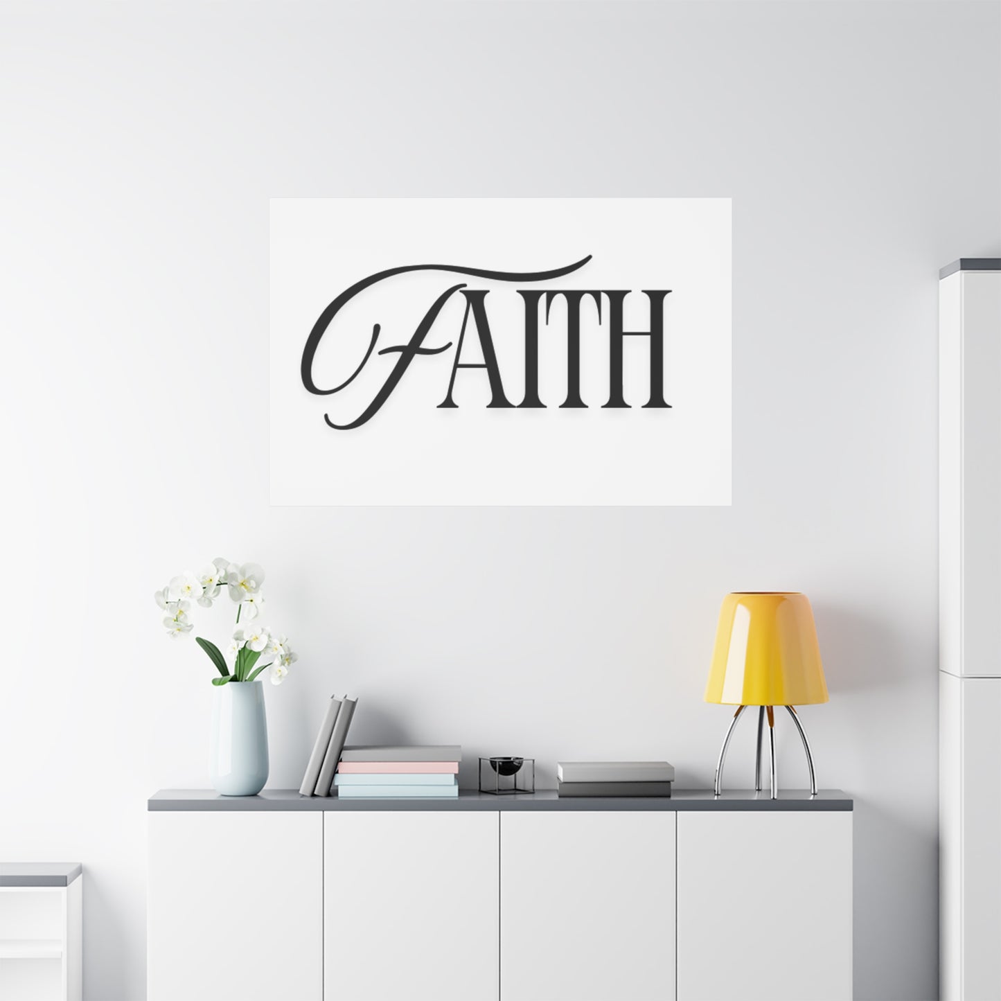 Faith typography wall art Canvas | Matte stretched 1.25"