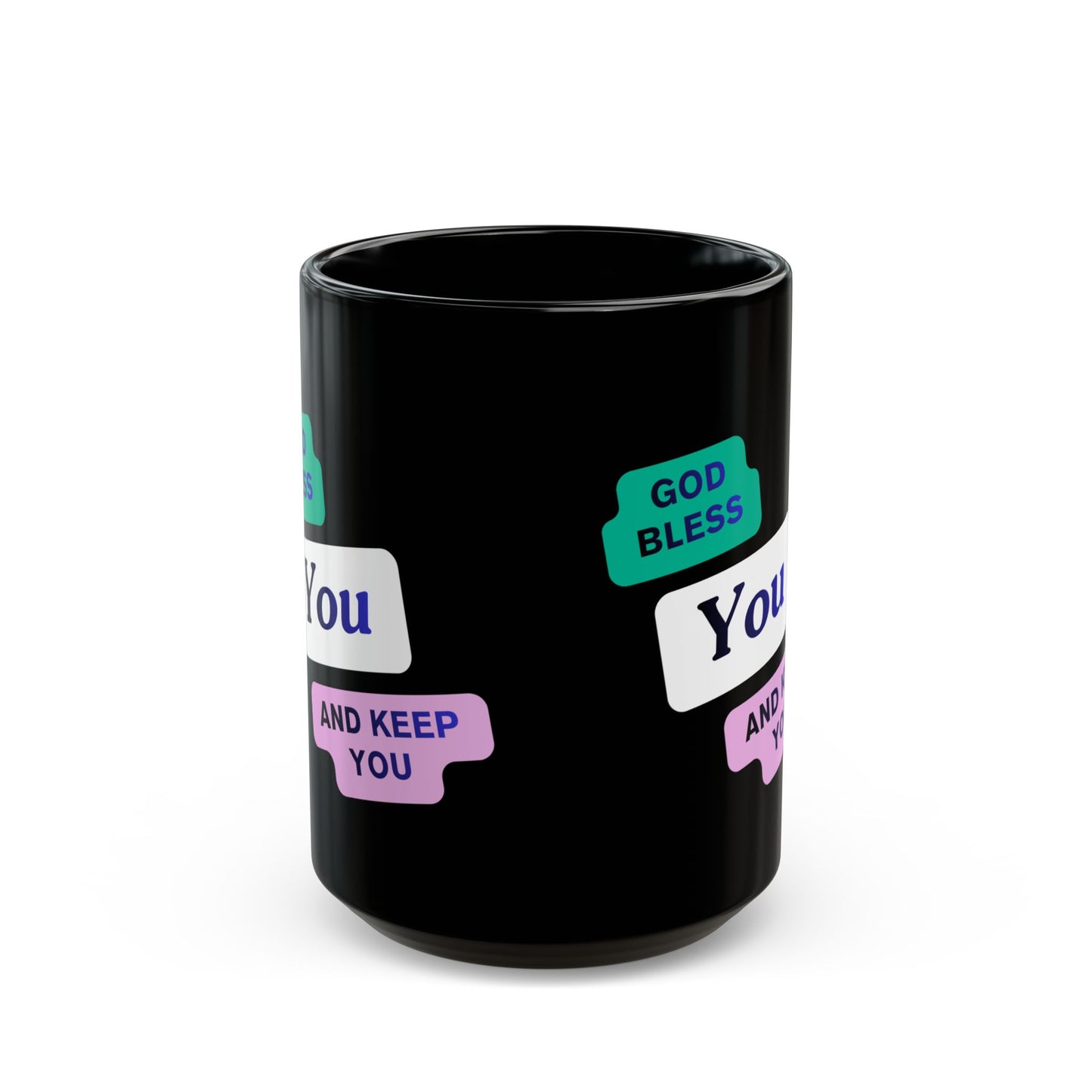 God Bless You and Keep You Mug | Black Ceramic Inspirational Coffee Cup