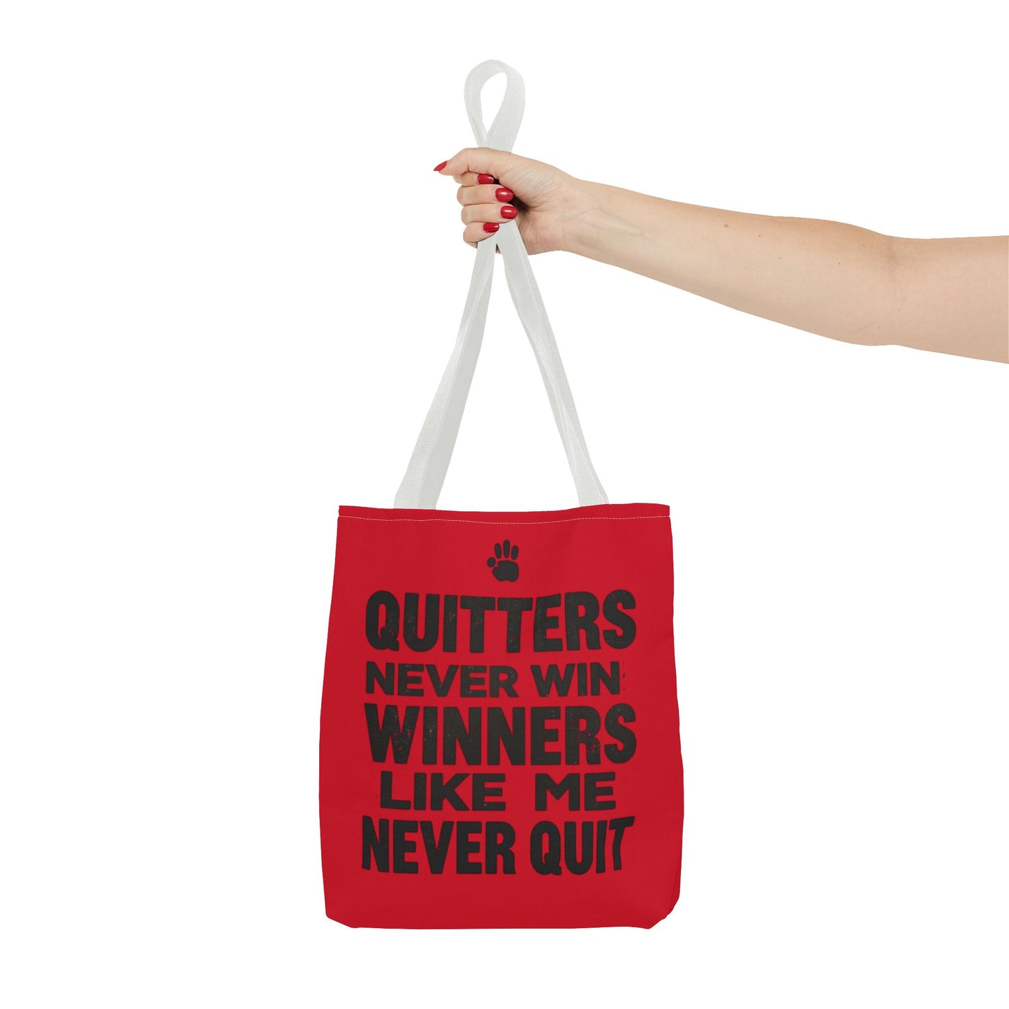 Rallying Cry Hand-Lettered Tote Bag | Bold Red All-Over Print
