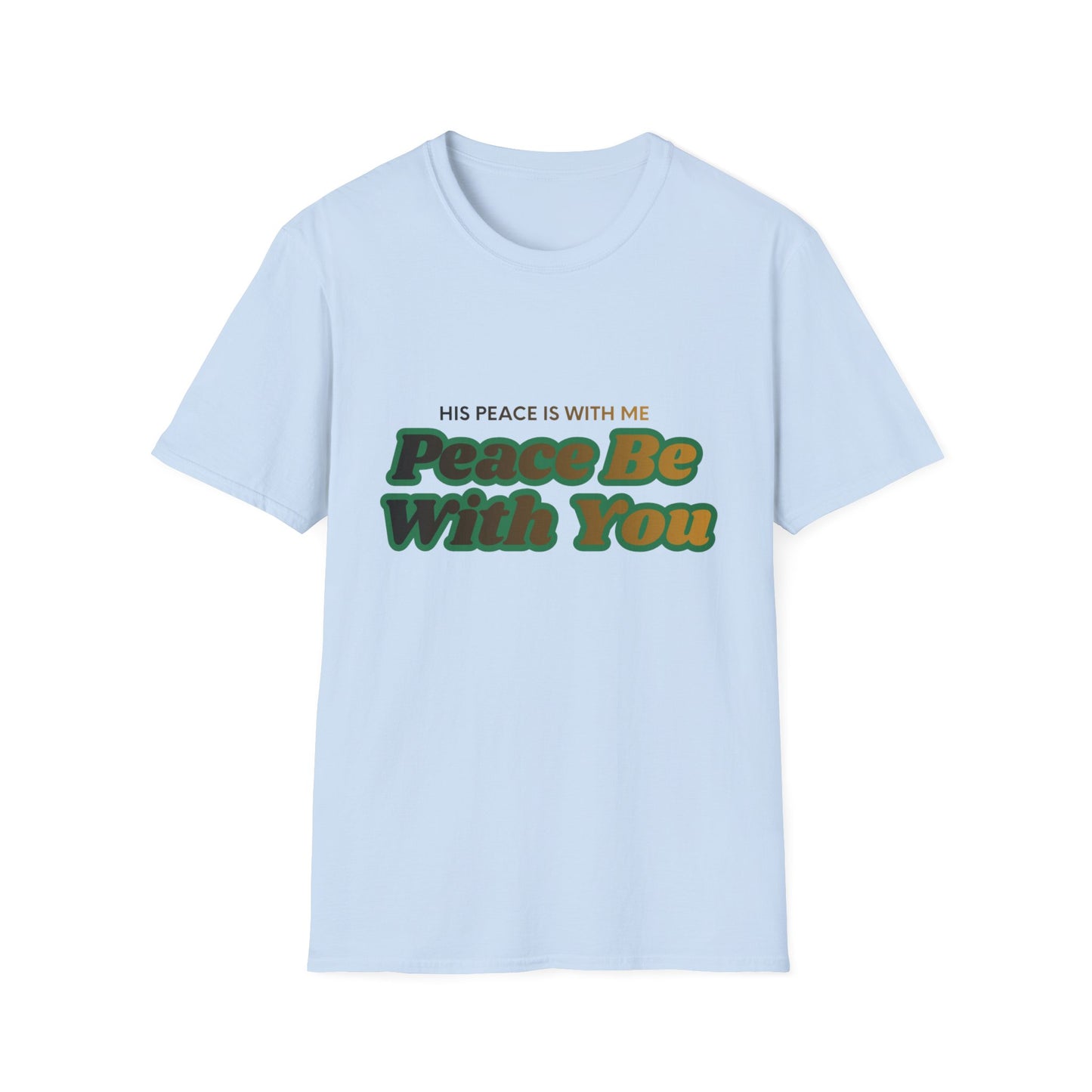 Peace Be With You T-Shirt | Retro Green Amber Lettering