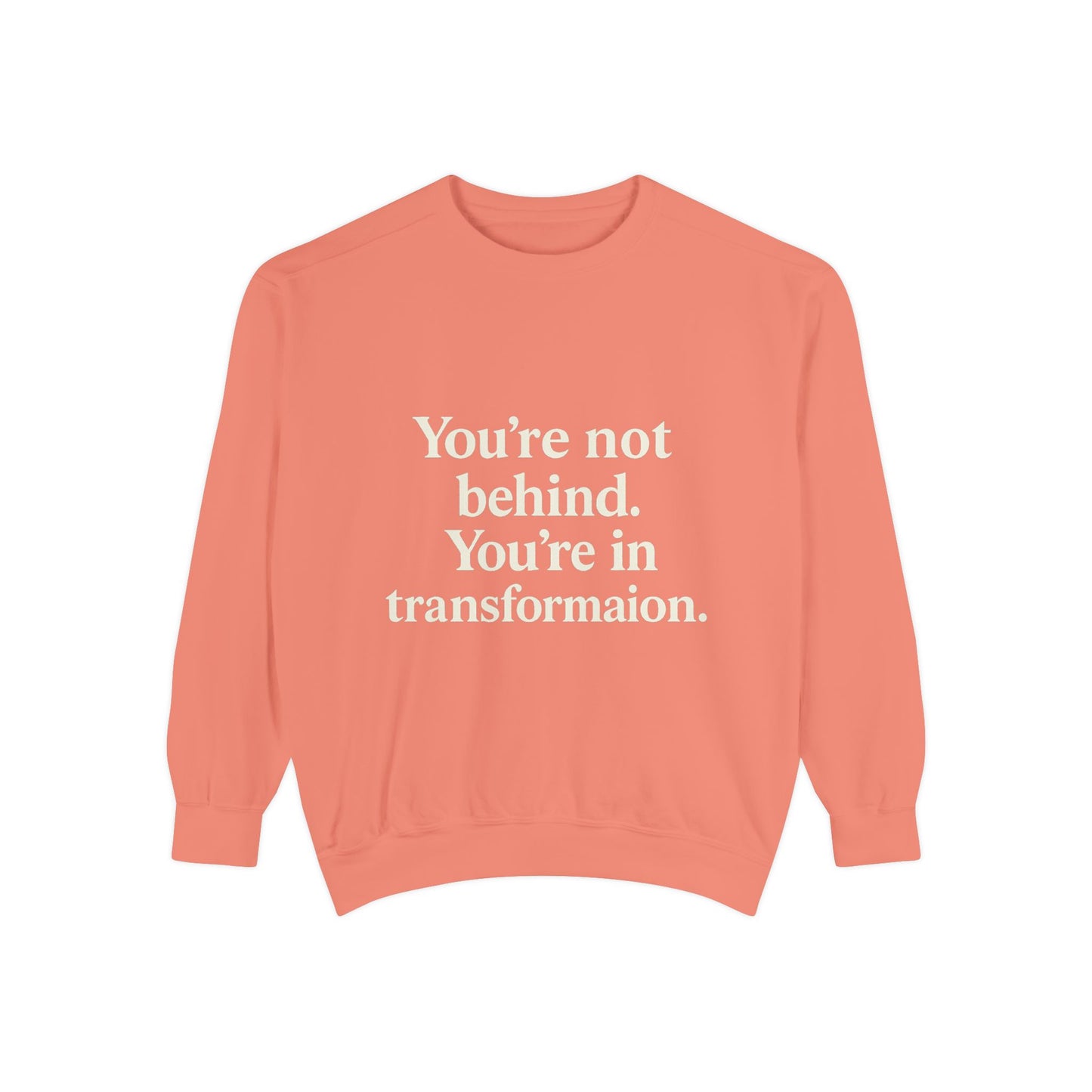Transformational Unisex Sweatshirt, Inspirational Garment-Dyed Sweater, Motivational Apparel, Gift for Self-Improvement, Cozy Casual Wear