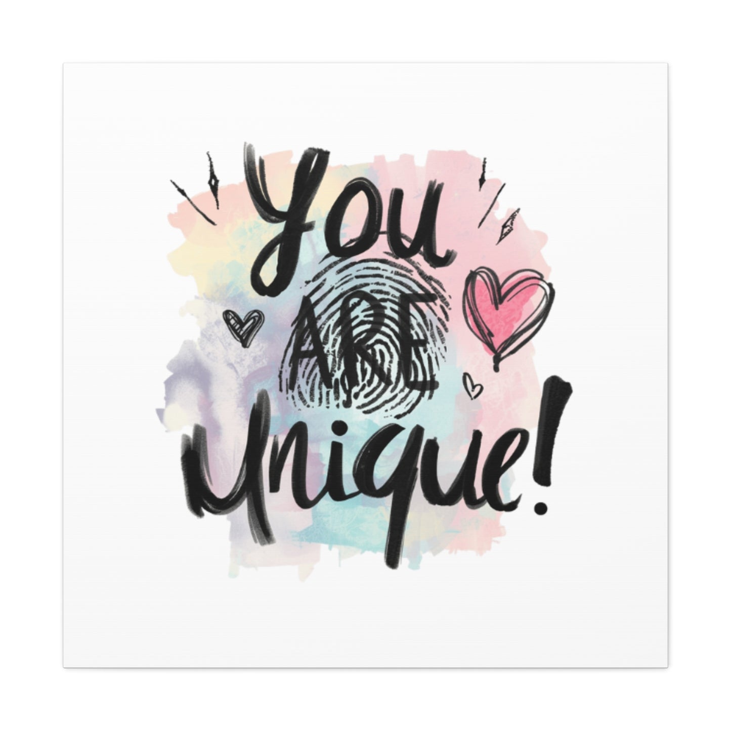 You Are Unique fingerprint heart canvas