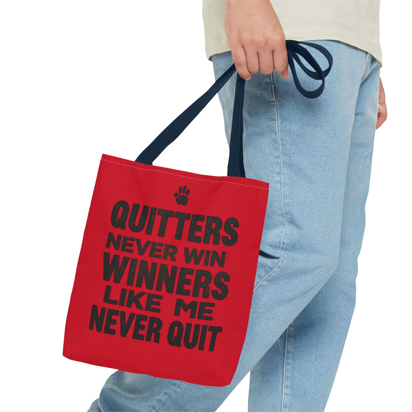 Rallying Cry Hand-Lettered Tote Bag | Bold Red All-Over Print