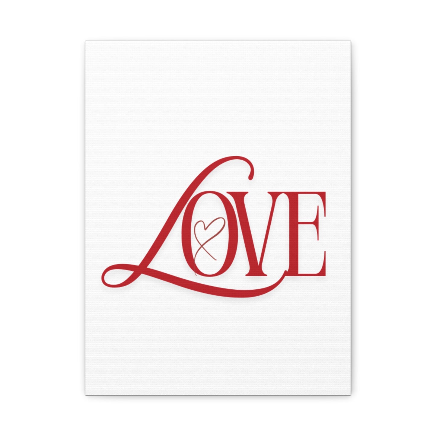 Red Script LOVE with Heart Canvas