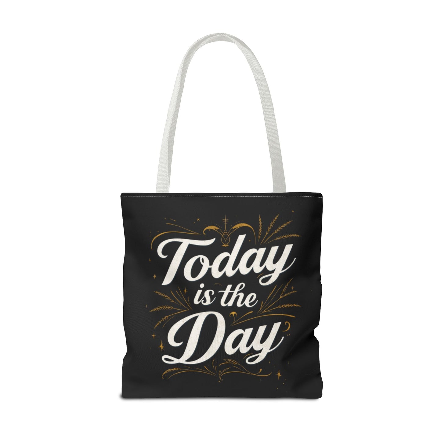 Today Is the Day tote bag | Hand-lettered script, charcoal motivational design