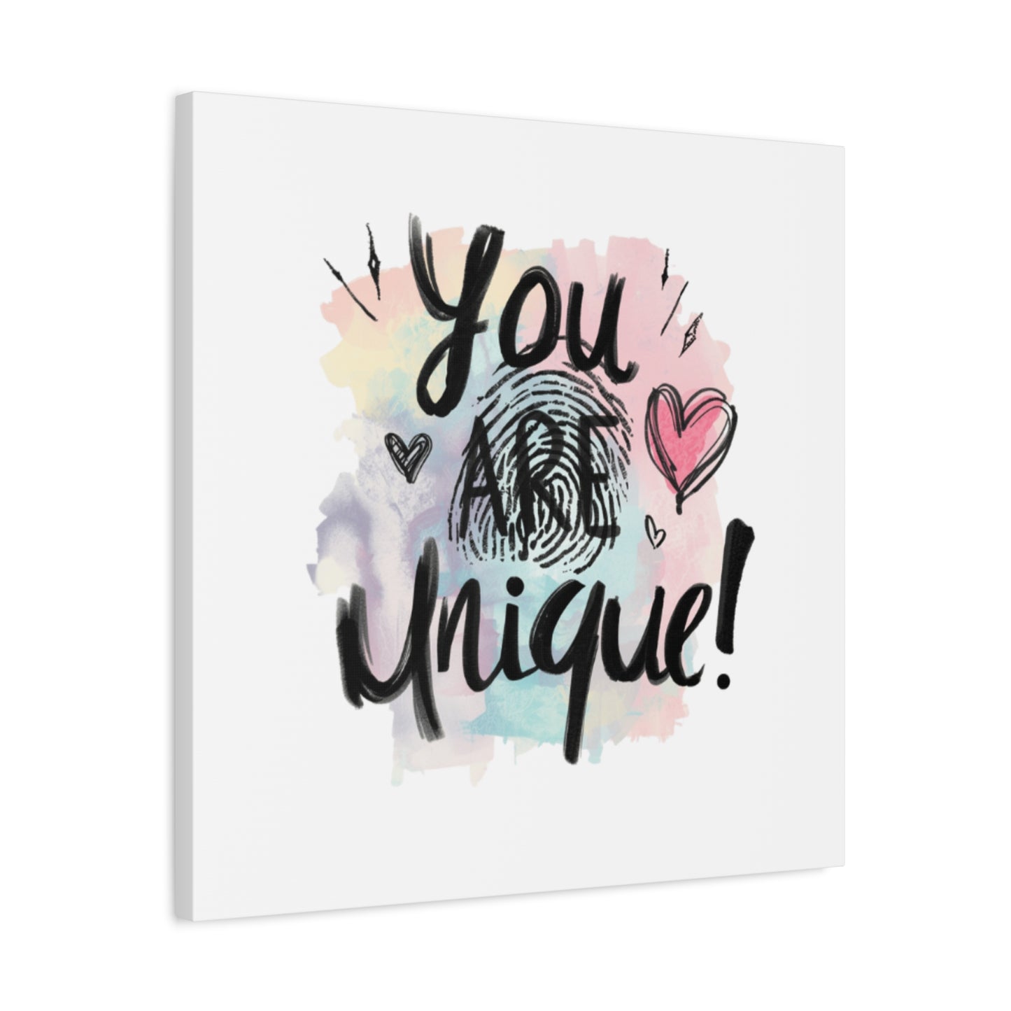 You Are Unique fingerprint heart canvas