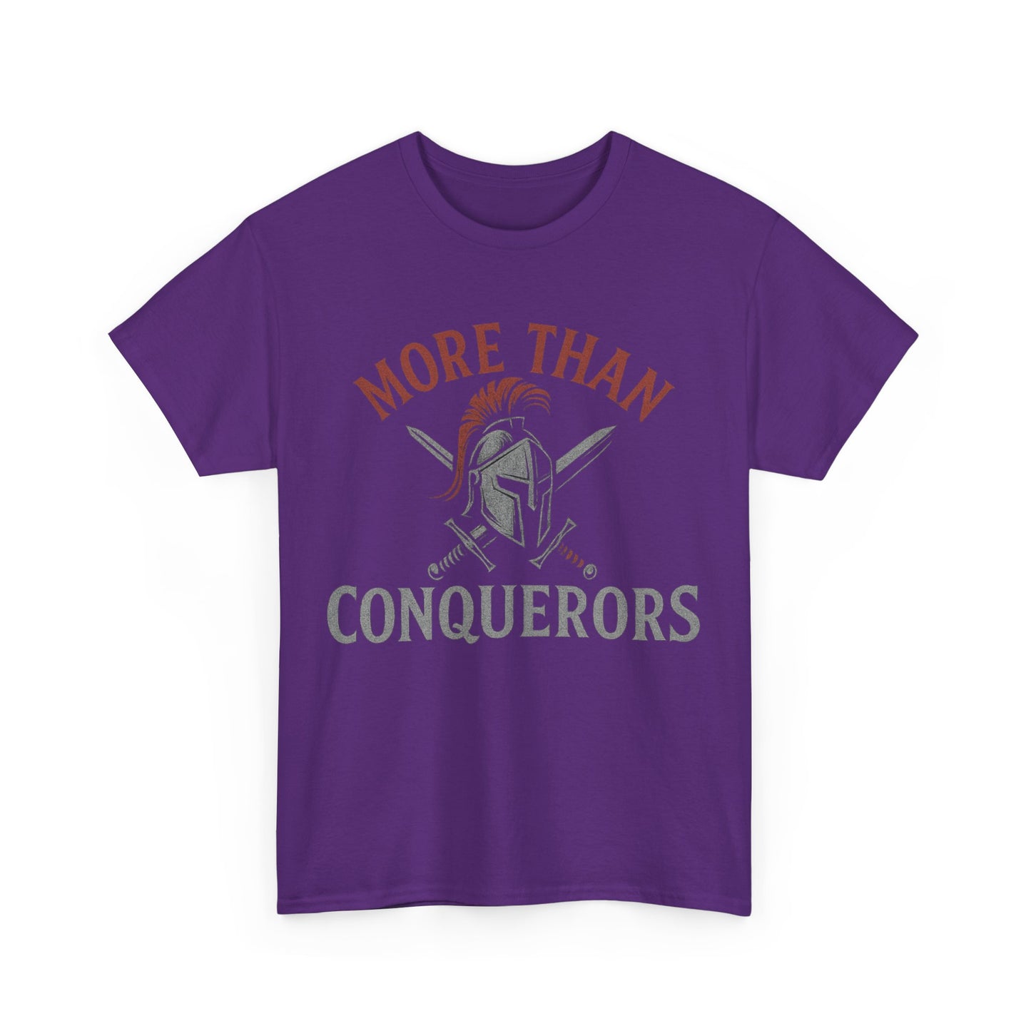 More Than Conquerors Unisex Heavy Cotton Tee, Motivational Shirt, Gifts for Him or Her