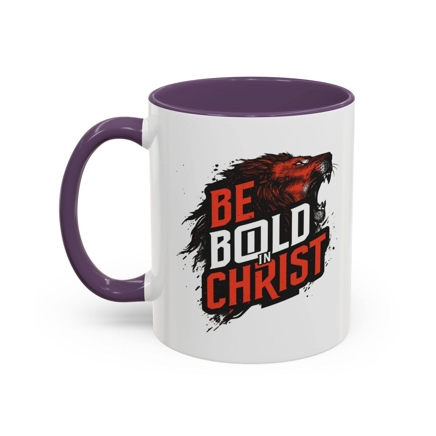 Be Bold in Christ Mug | Christian Faith Coffee Mug, Wolf Graphic Accent Mug